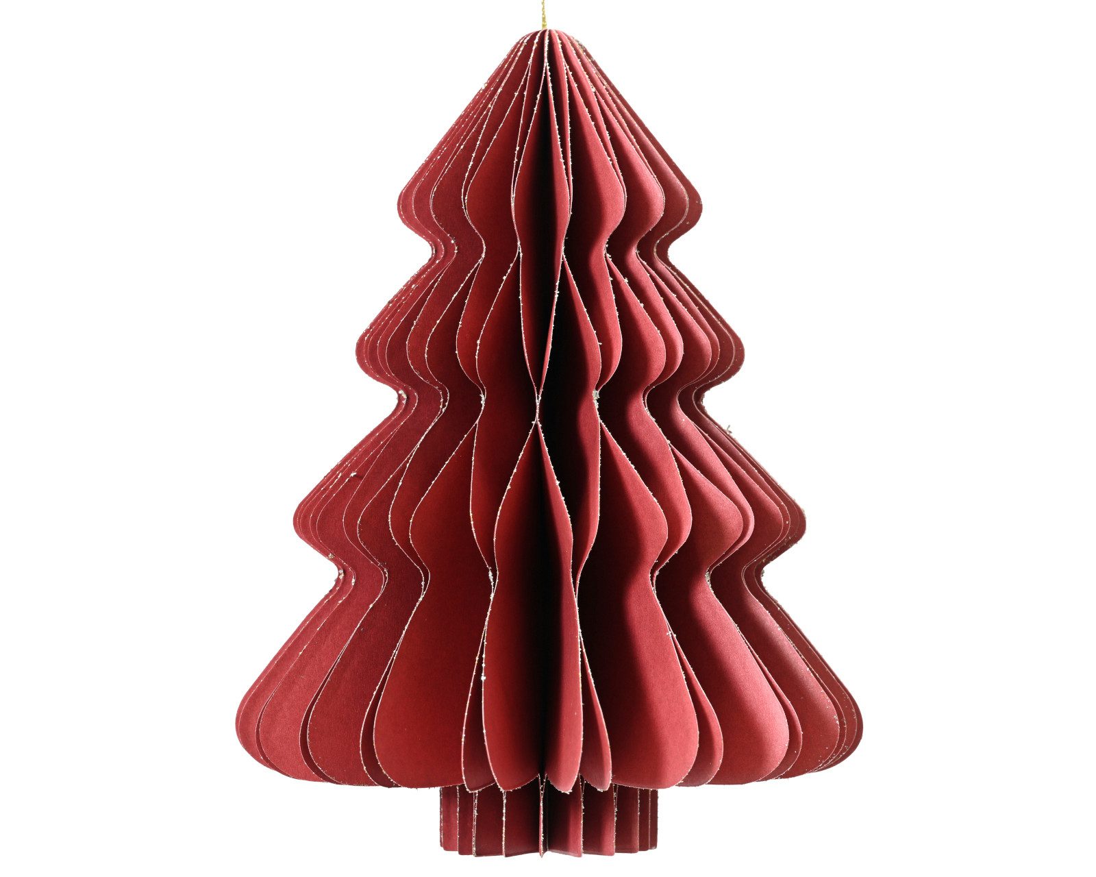 Decoris season decorations Dekofigur Baum Papier rot 15cm
