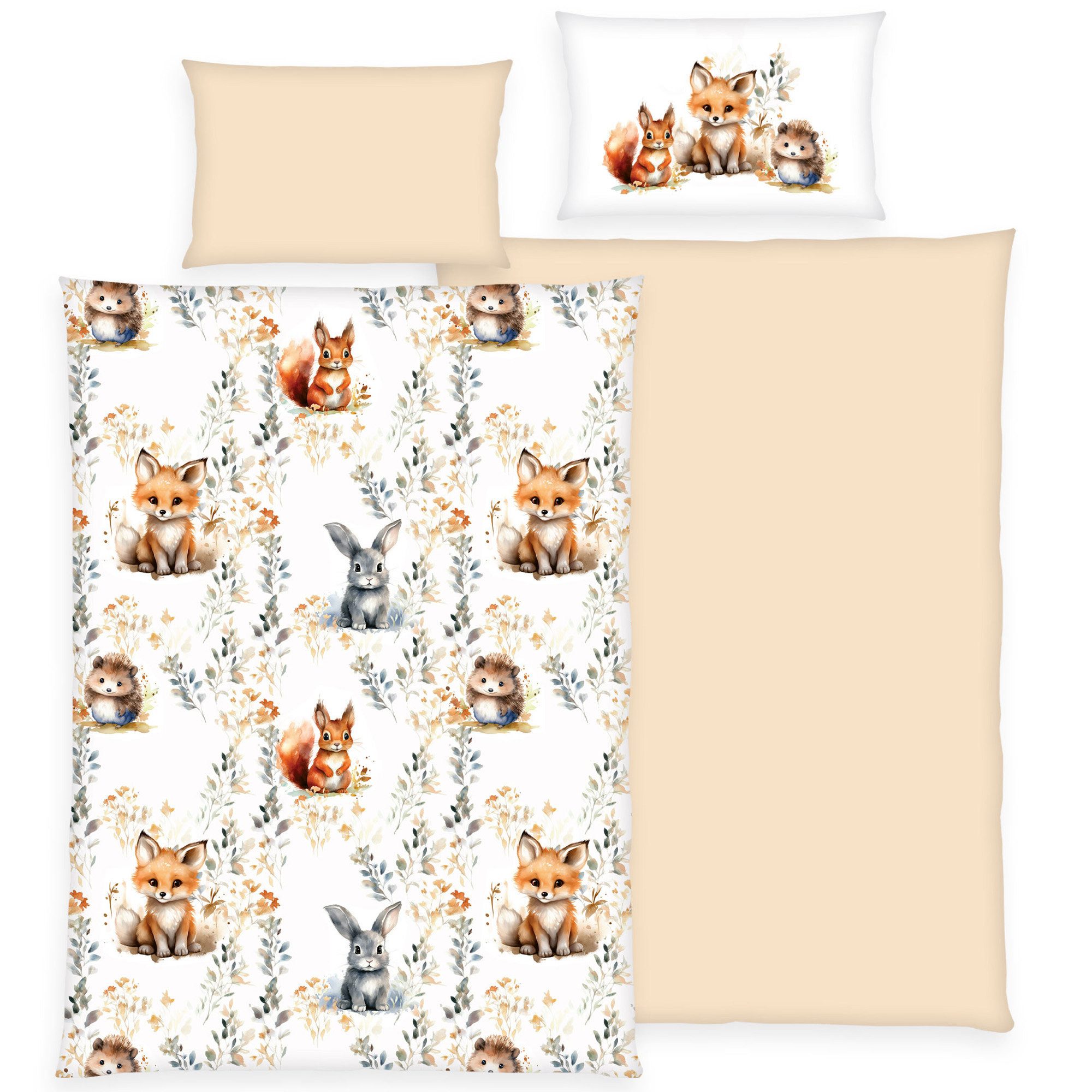 Herding Kinderbettwäsche Kinder-Wendebettwäsche "Little Forest", Biber, Fla günstig online kaufen