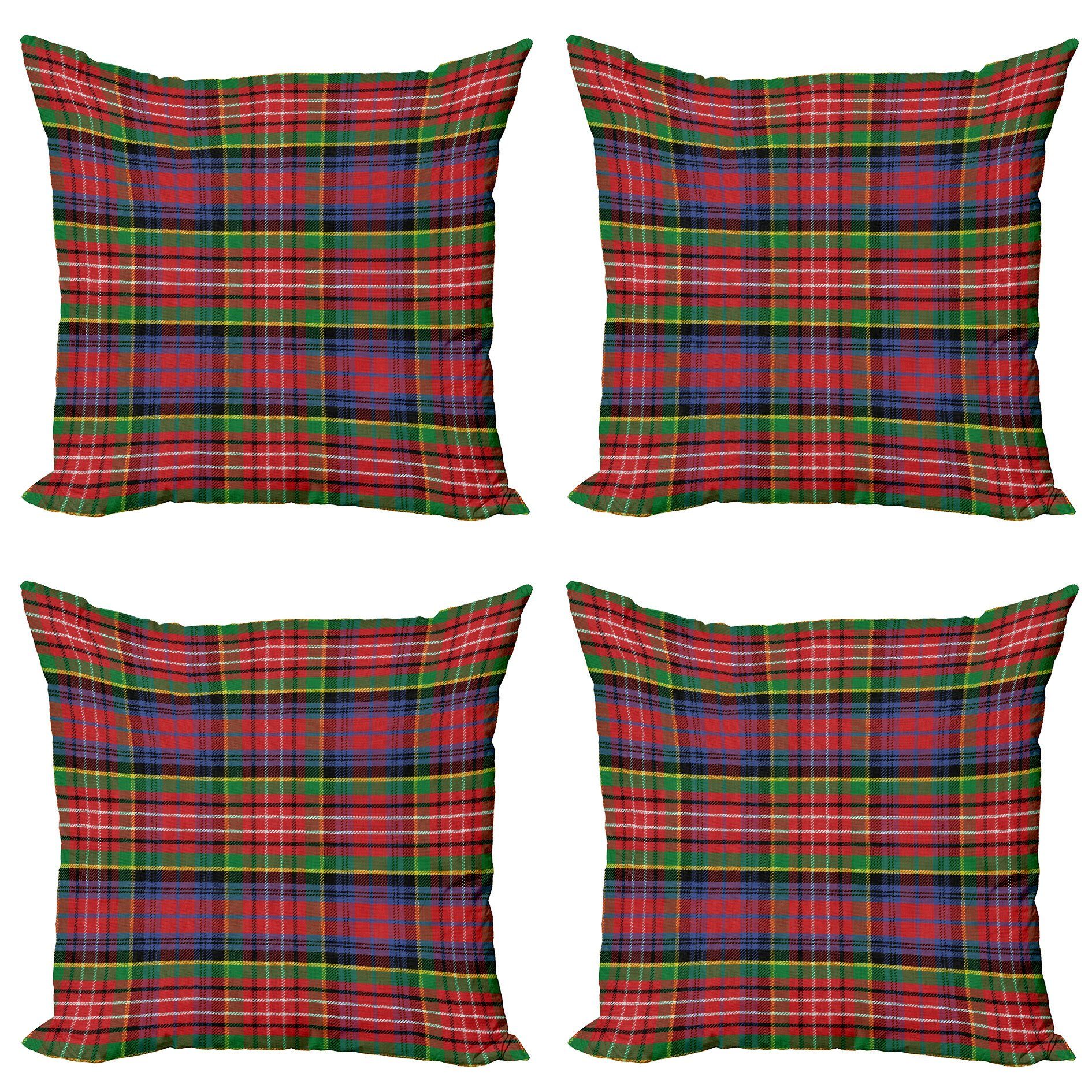 Kissenbezüge Modern Accent Doppelseitiger Digitaldruck, Plaid (4 Caledonia Abakuhaus Stück), schottischen Stil