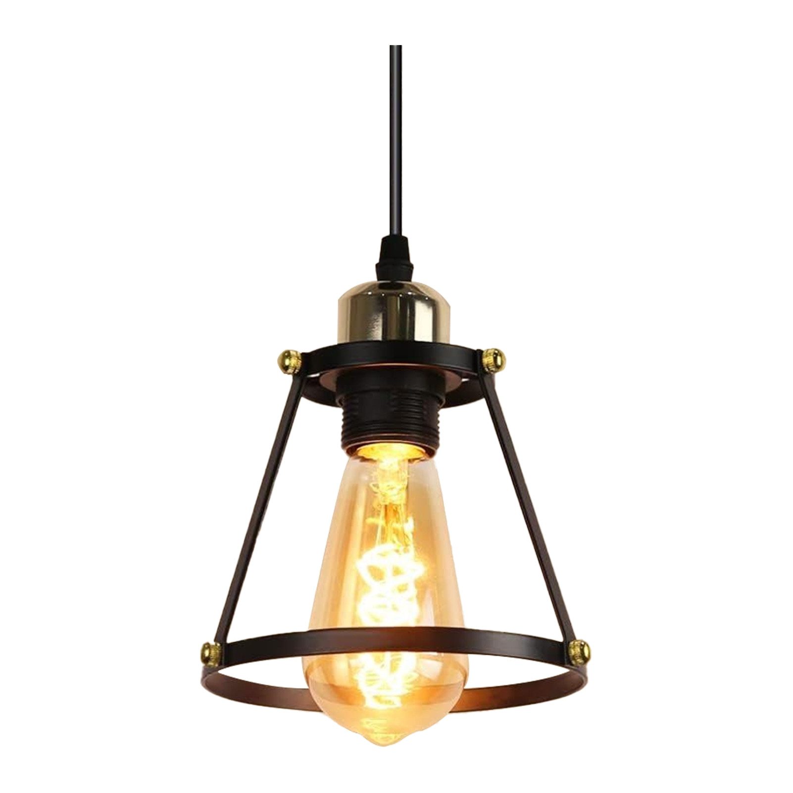 ZMH LED Pendelleuchte Vintage Schwarz Industrial Metall 1-flammig Esstischlampe 120cm