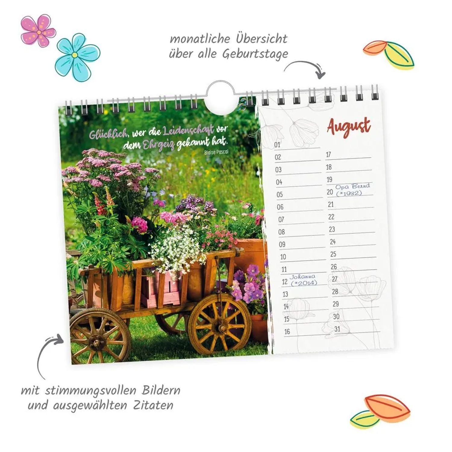 Trötsch Verlag Wandkalender Trötsch Geburtstagskalender Die schönsten Tage Geburtstagskalender...