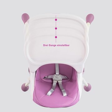 Seven Comfort Kinderklappstuhl Kinderhochstuhl (mit Ablagekorb, mit 5-Punkt-Sicherheitsgurt, wasserdichtes abnehmbares Tablett)