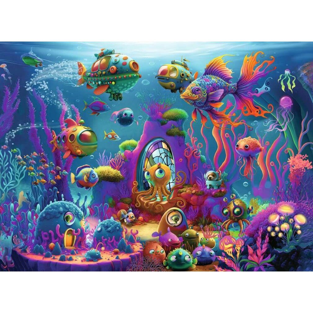 Ravensburger Puzzle RAVENSBURGER Puzzle Aliens im Ozean XXL 150 Teile, Puzzleteile