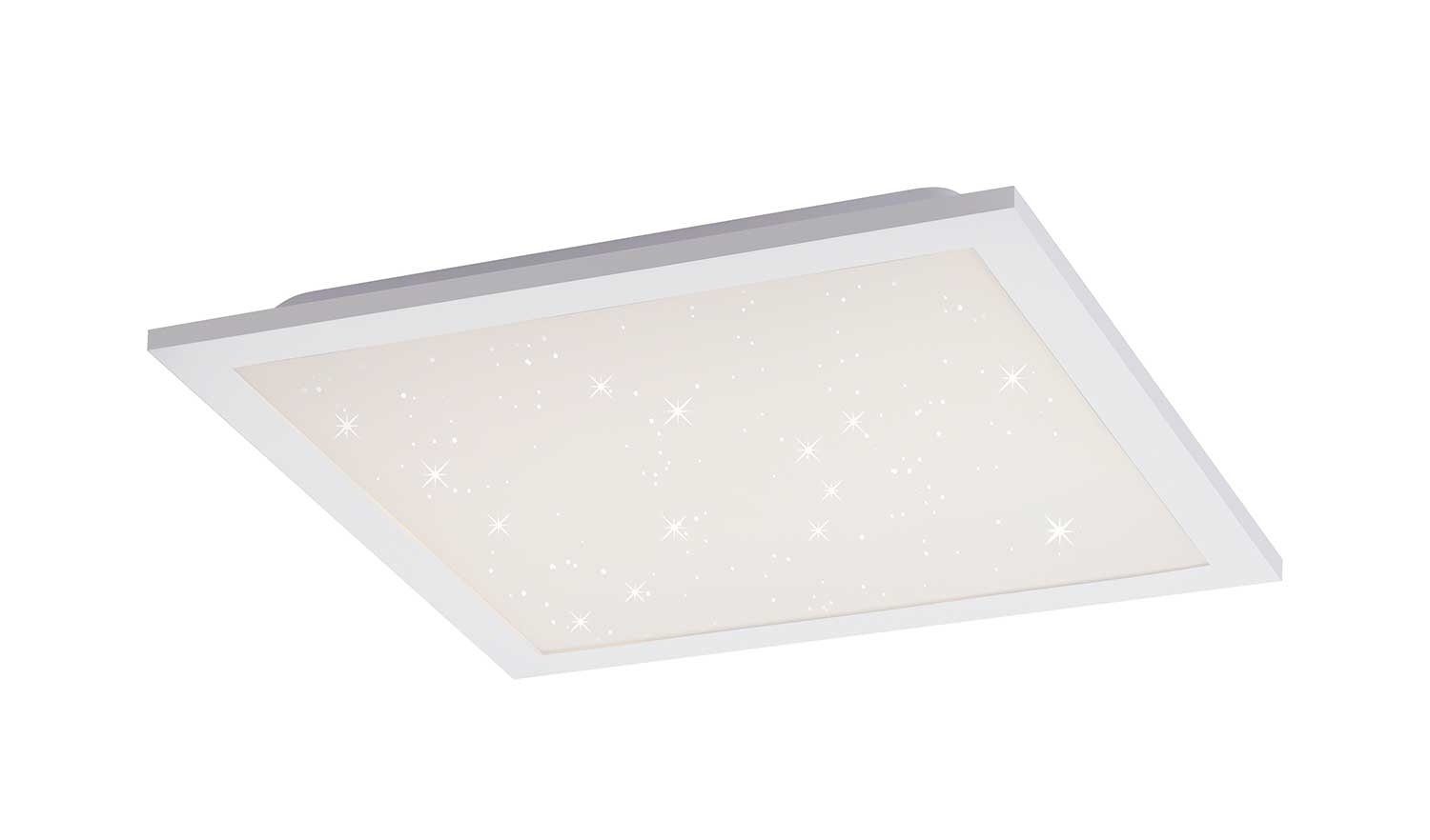 JUST LIGHT LED Deckenleuchte STARRYFLAT, Weiß, Kunststoff, Memoryfunktion, Dimmfunktion, LED fest integriert, Neutralweiß, Warmweiß, 1-flammig, B 29,5 cm x T 29,5 cm