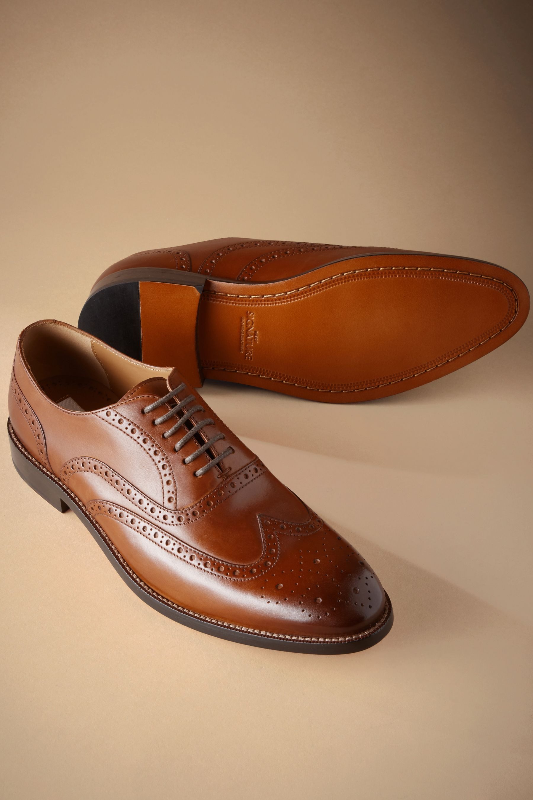 Next Signature Brogues aus italienischem Leder Budapester (1-tlg)