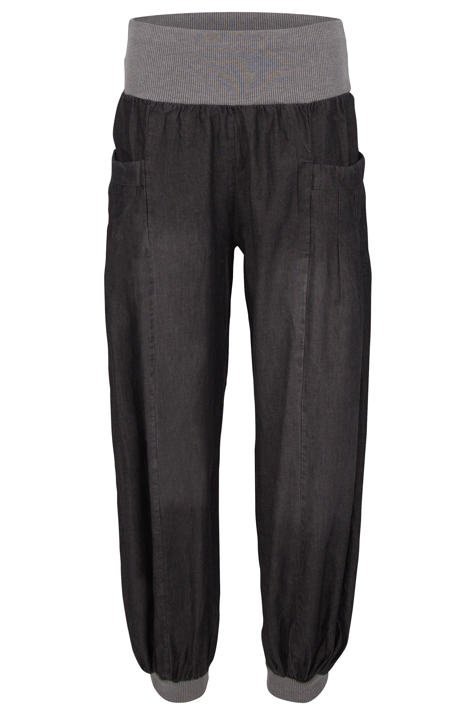 malito more than fashion Haremshose malito Damen Pumphose im Denim Style, perfekte Jeans zum Tanzen, (1-tlg) mit breitem Bund und Eingrifftaschen Einheitsgröße