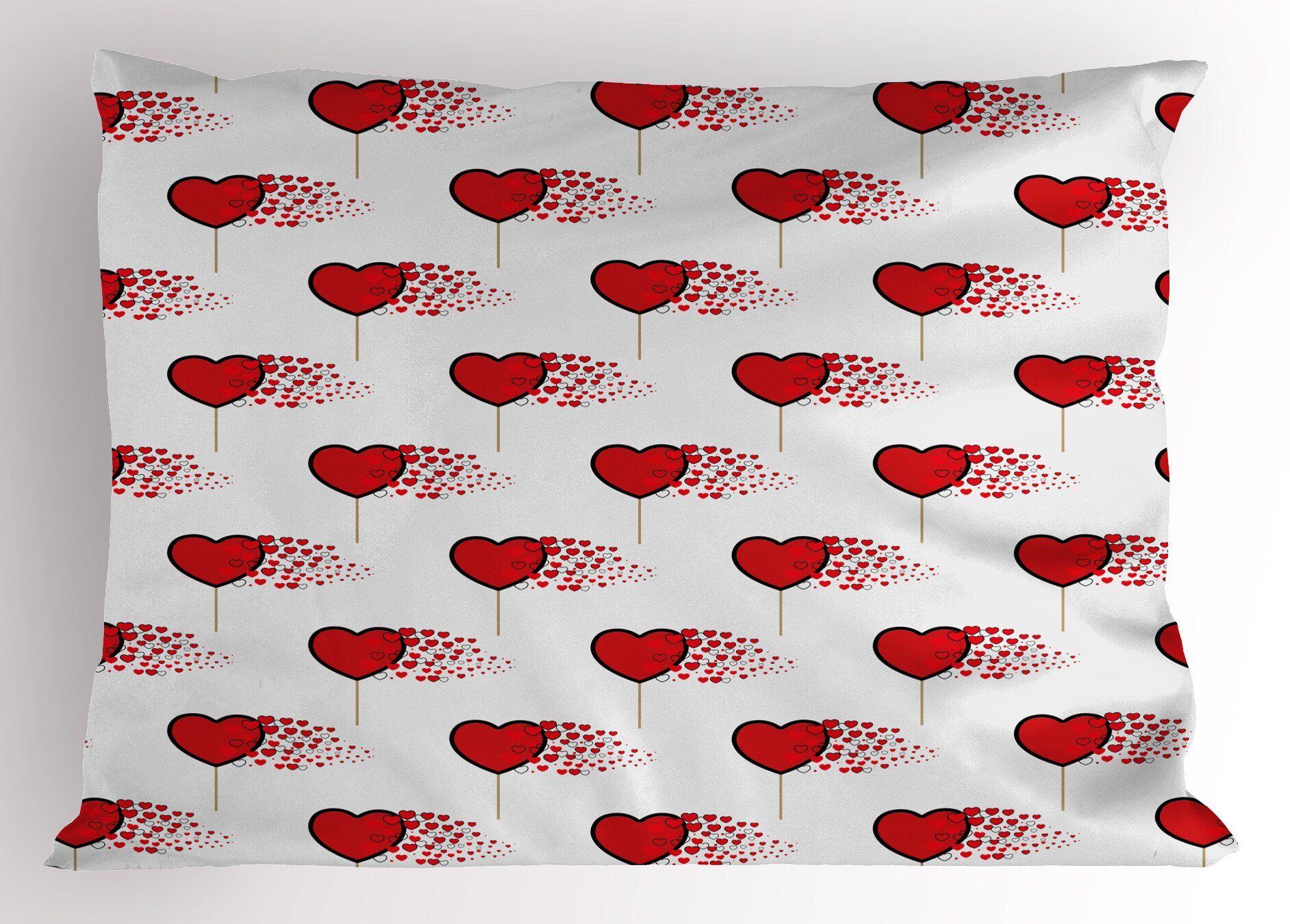 Kissenbezüge Kopfkissenbezug, Valentinstag Abakuhaus Dekorativer Gedruckter Size Stück), Herz-Lollipops Queen (1