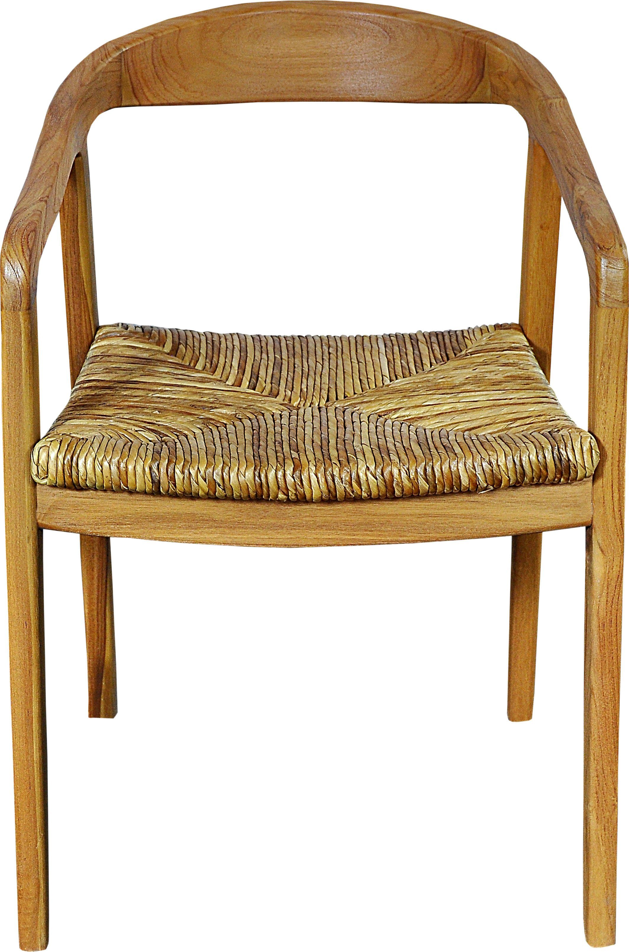 SIT Esszimmerstuhl, mit Rattan Sitzfläche, Armlehnstuhl in geschwungener Form