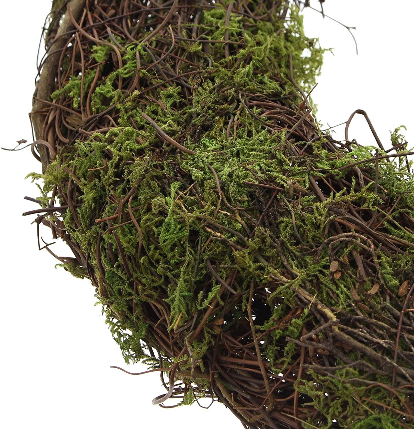 Naturkranz, Dekokranz "Moos" grün Ø / braun Reisig, Reisigkranz, Kunstmoos aus cm, 42 mit Dekoleidenschaft