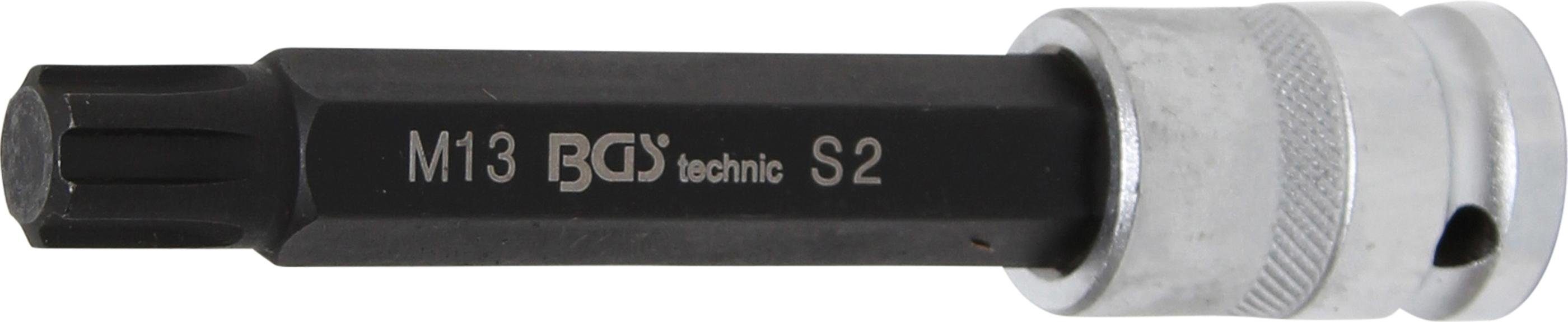 BGS technic Länge Bit-Einsatz, mm, 120 Bit-Schraubendreher Keil-Profil Antrieb M13 12,5 mm RIBE) (1/2), Innenvierkant (für