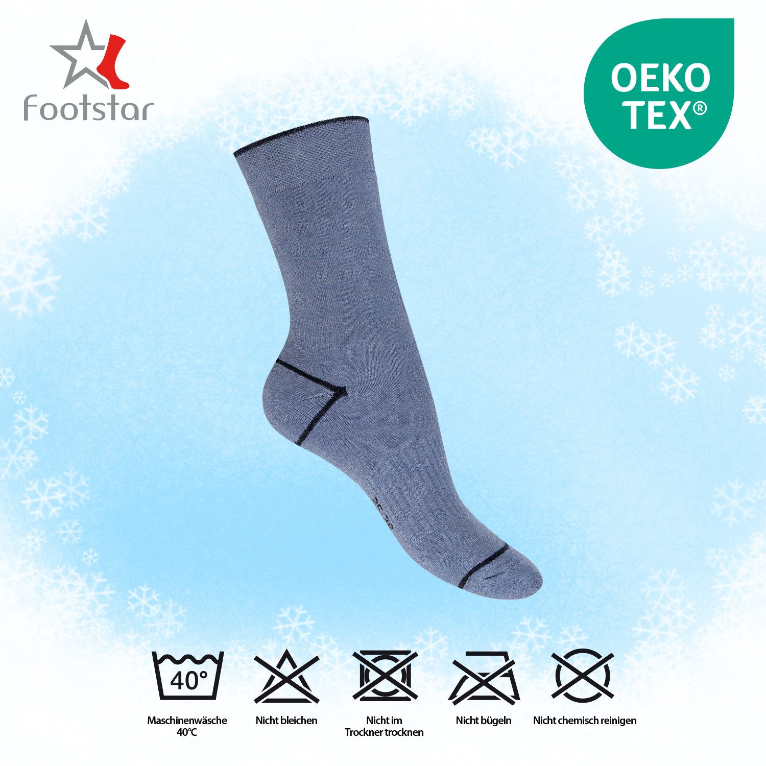 Footstar Thermosocken Thermo Winter Socken Vollfrottee (6 Paar) für Damen & Herren