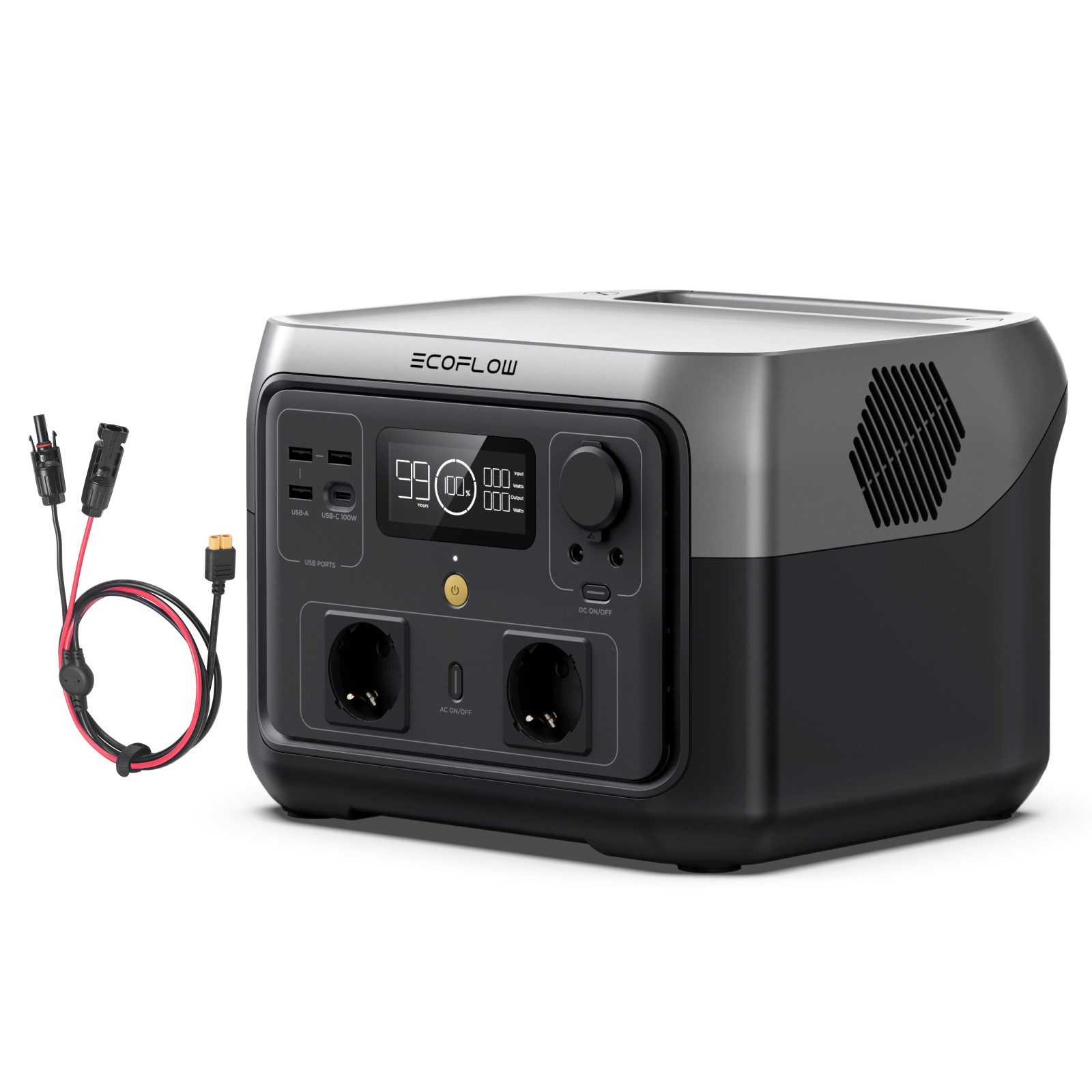 Ecoflow EF ECOFLOW RIVER 2 MAX mit XT60 Kabel 3.5M 512Wh Tragbare Powerstation Powerstation EcoFlow River 2 Max mit XT60 Kabel EcoFlow RIVER 2 Max mit XT60 Kabel 160000 mAh (220-240 V)