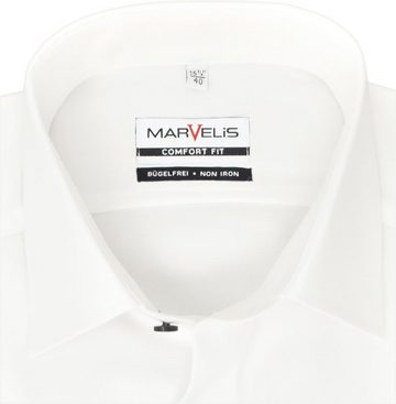 MARVELIS Kurzarmhemd Kurzarmhemd - Comfort Fit - Einfarbig - Weiß