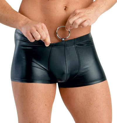 Svenjoyment Underwear Boxershorts »Boxershorts mit integriertem Penisring Wetlook - schwarz«