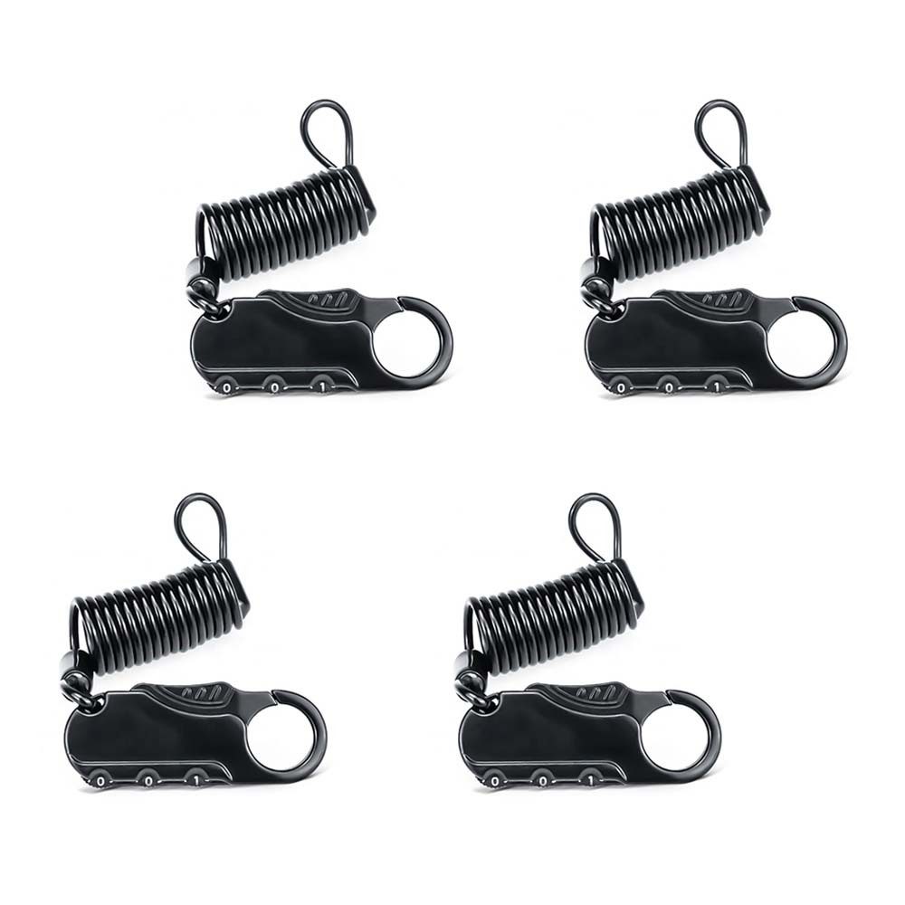 Tourtecs Helmschloss 4er-Set Helmschloss Motorrad / Zahlenschloss # schwarz