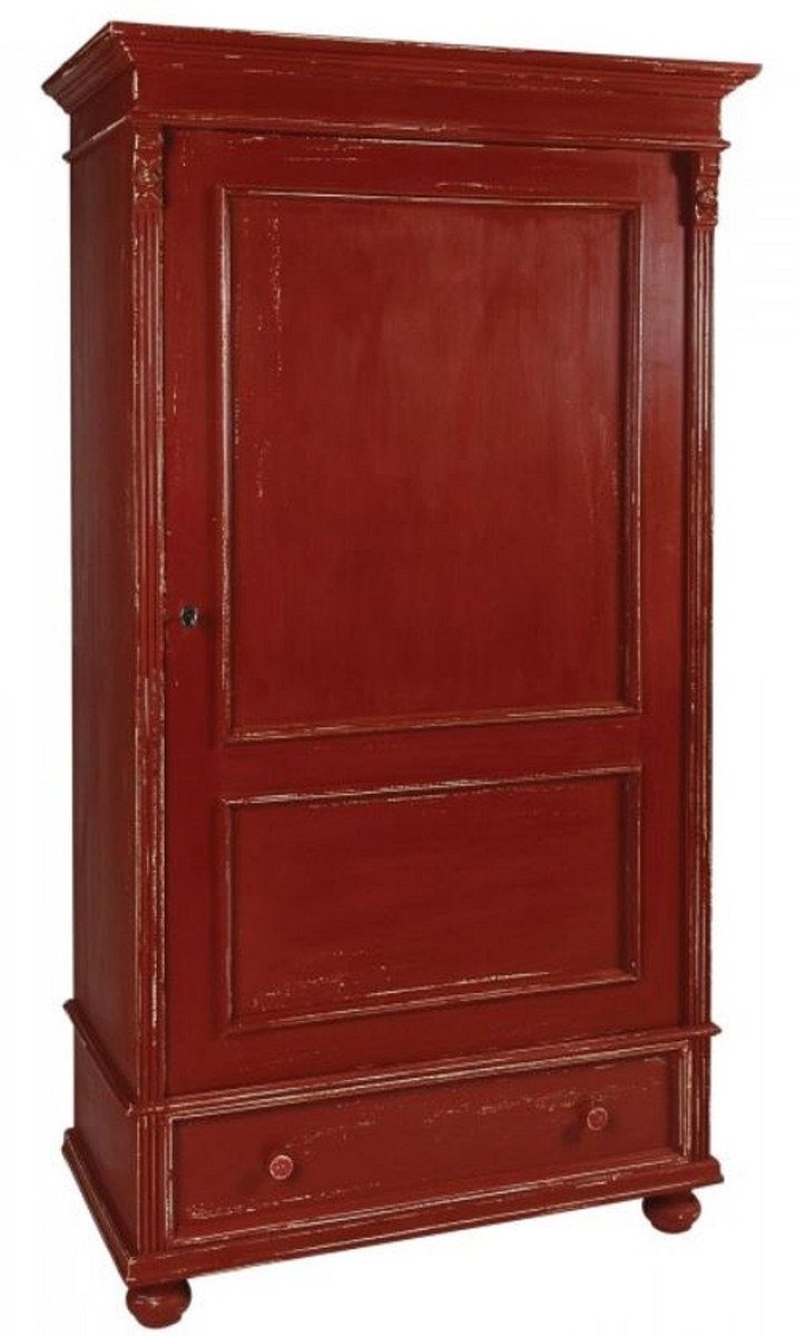 H. Landhausstil und 188 Chic Padrino mit x - 103 cm Antik Schlafzimmer Rot 54 Shabby Schublade Tür Kleiderschrank x Möbel Massivholz Landhausstil Casa - Kleiderschrank Schlafzimmerschrank