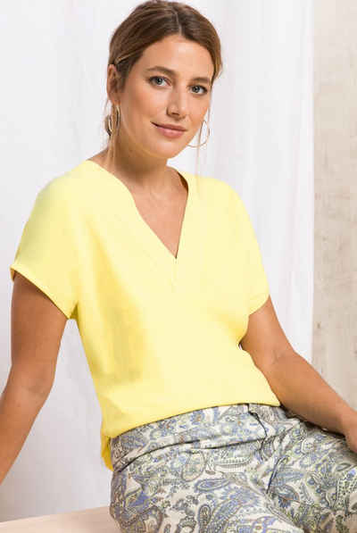 bianca Blusenshirt »LAILA« modernes Basic Shirt mit femininen V-Ausschnitt