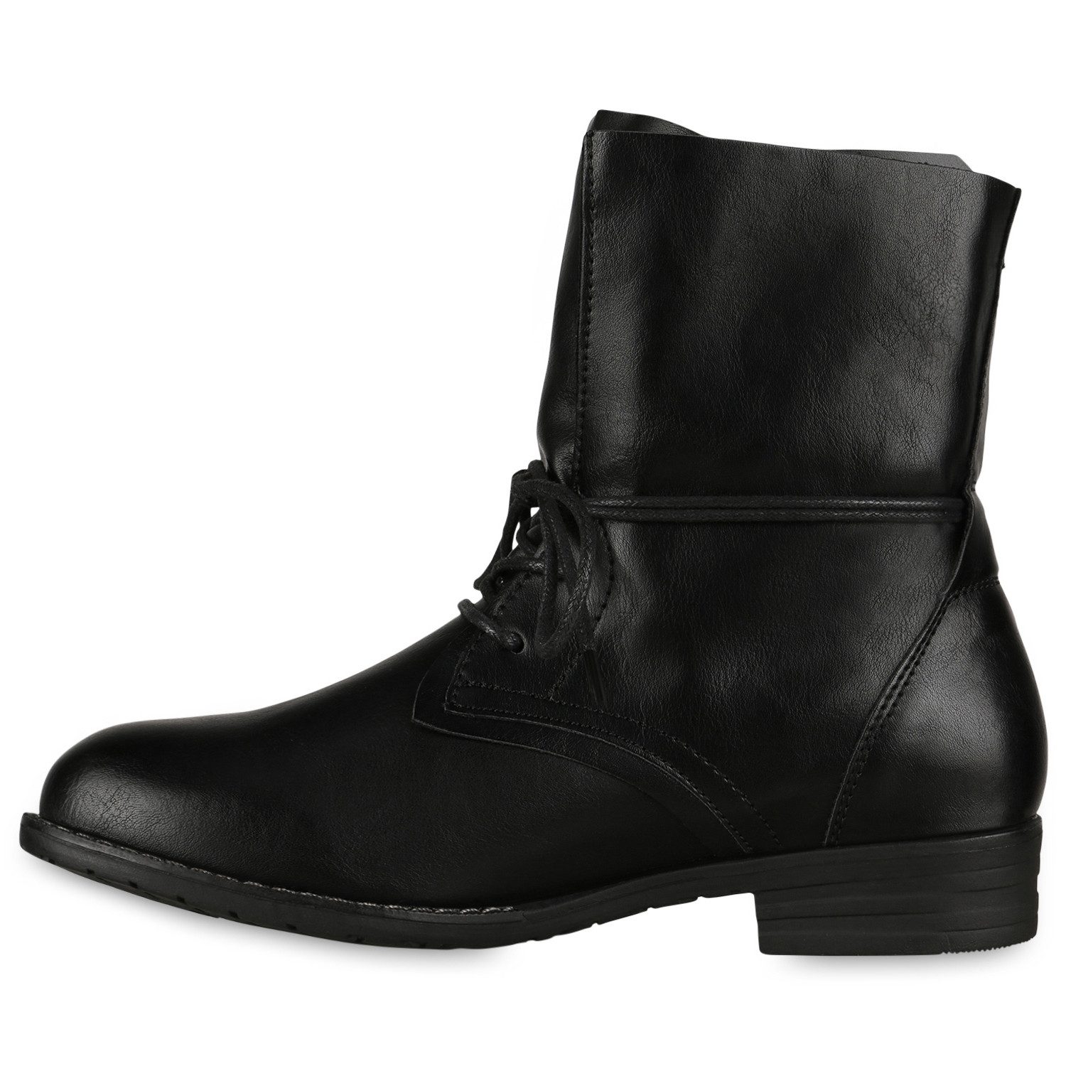 VAN HILL 71380 Schnürstiefelette Damen Stiefeletten Schnürstiefeletten Leder-Optik Boots Basic