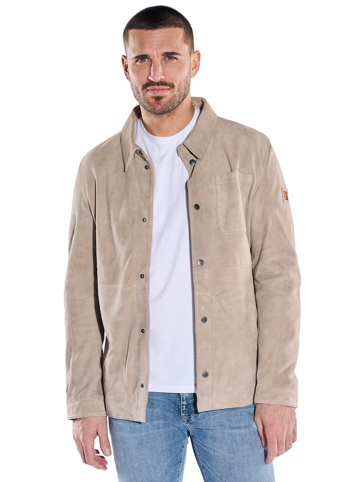 emilio adani Lederjacke Herren Lederjacke, Beige