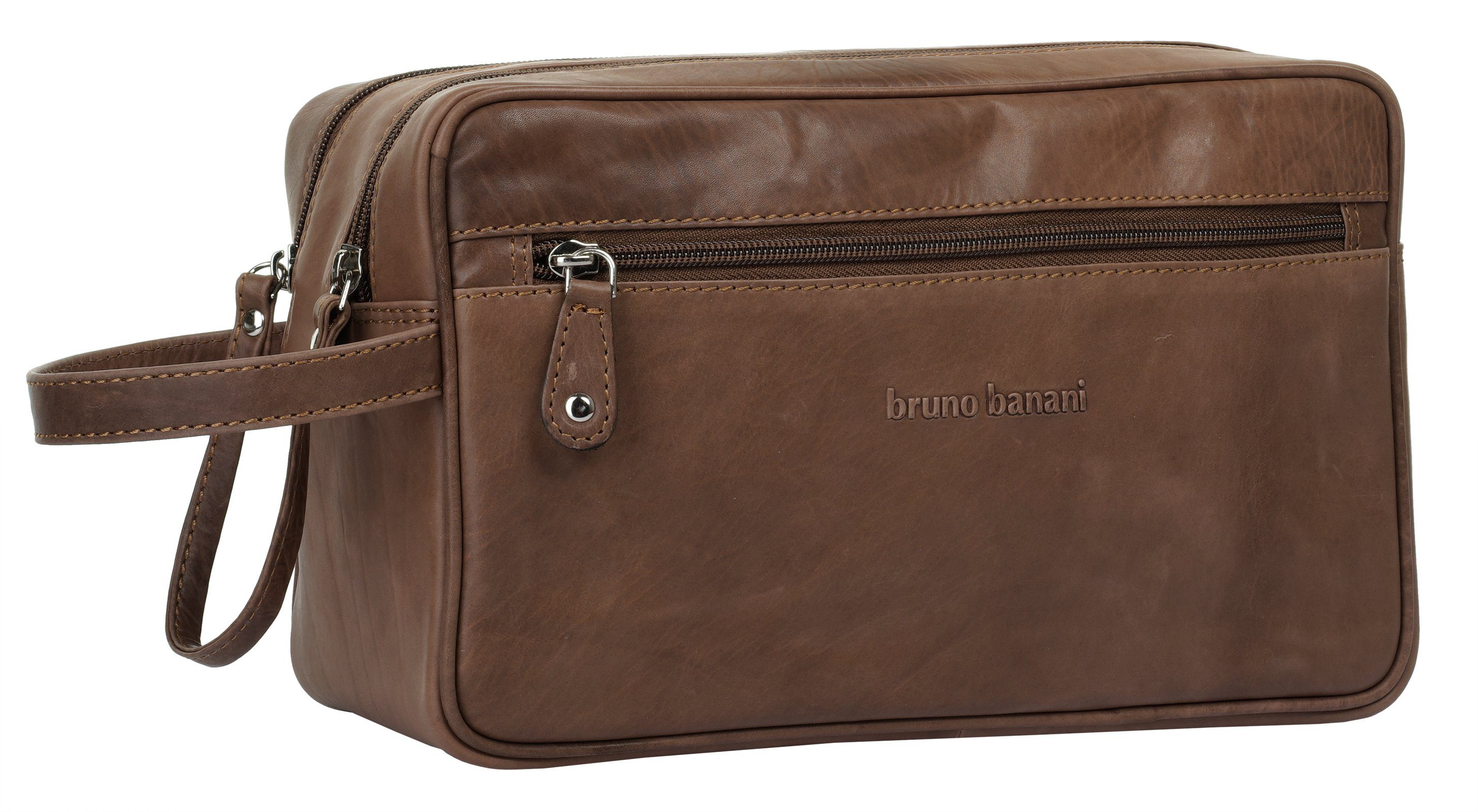 Bruno Banani Kulturbeutel, echt Leder günstig online kaufen