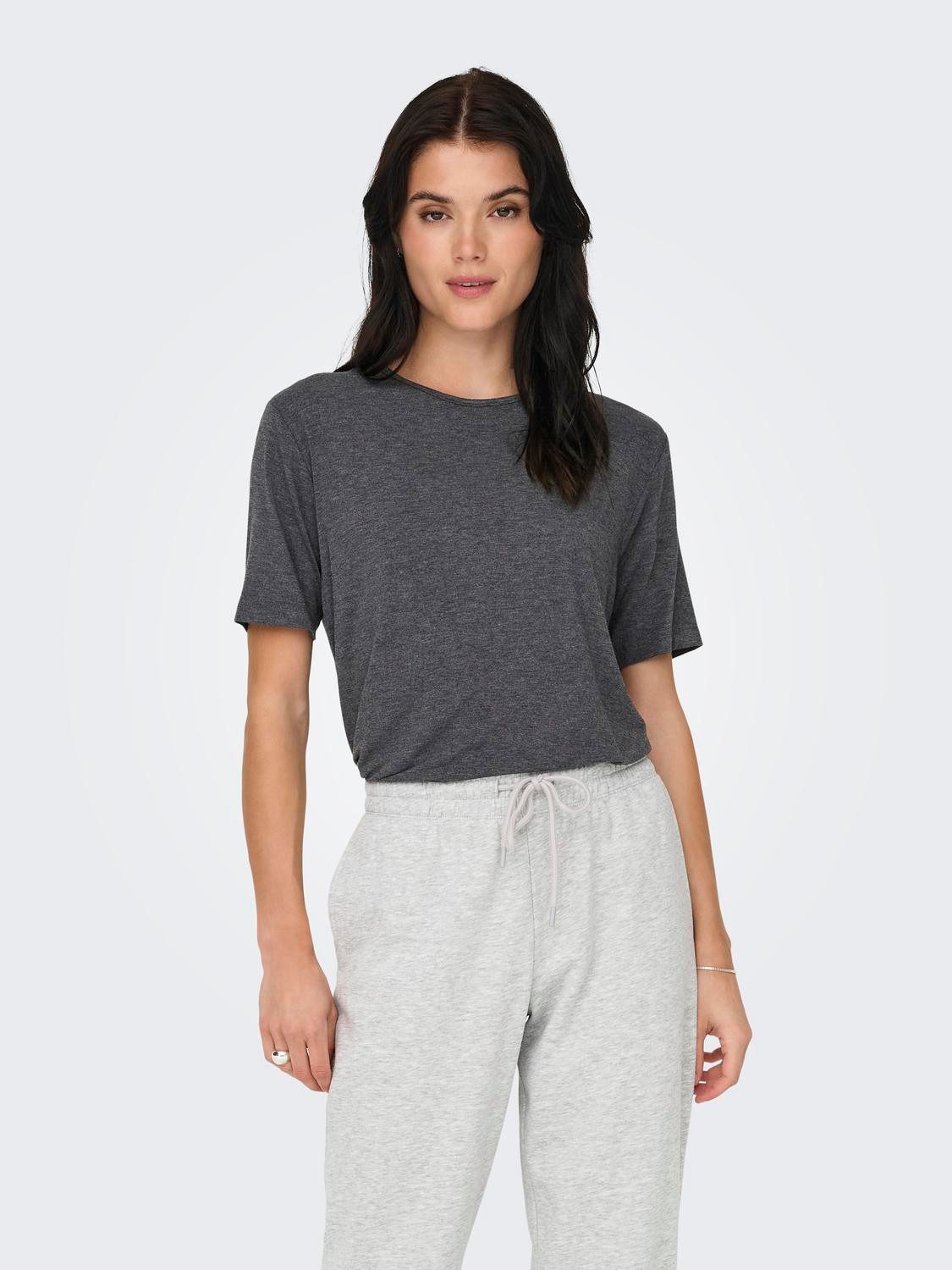 JACQUELINE de YONG T-Shirt 2er-Set Weich Regular Fit Rundhals für (2-tlg) JDYMILA S/S O-NECK TOP JRS