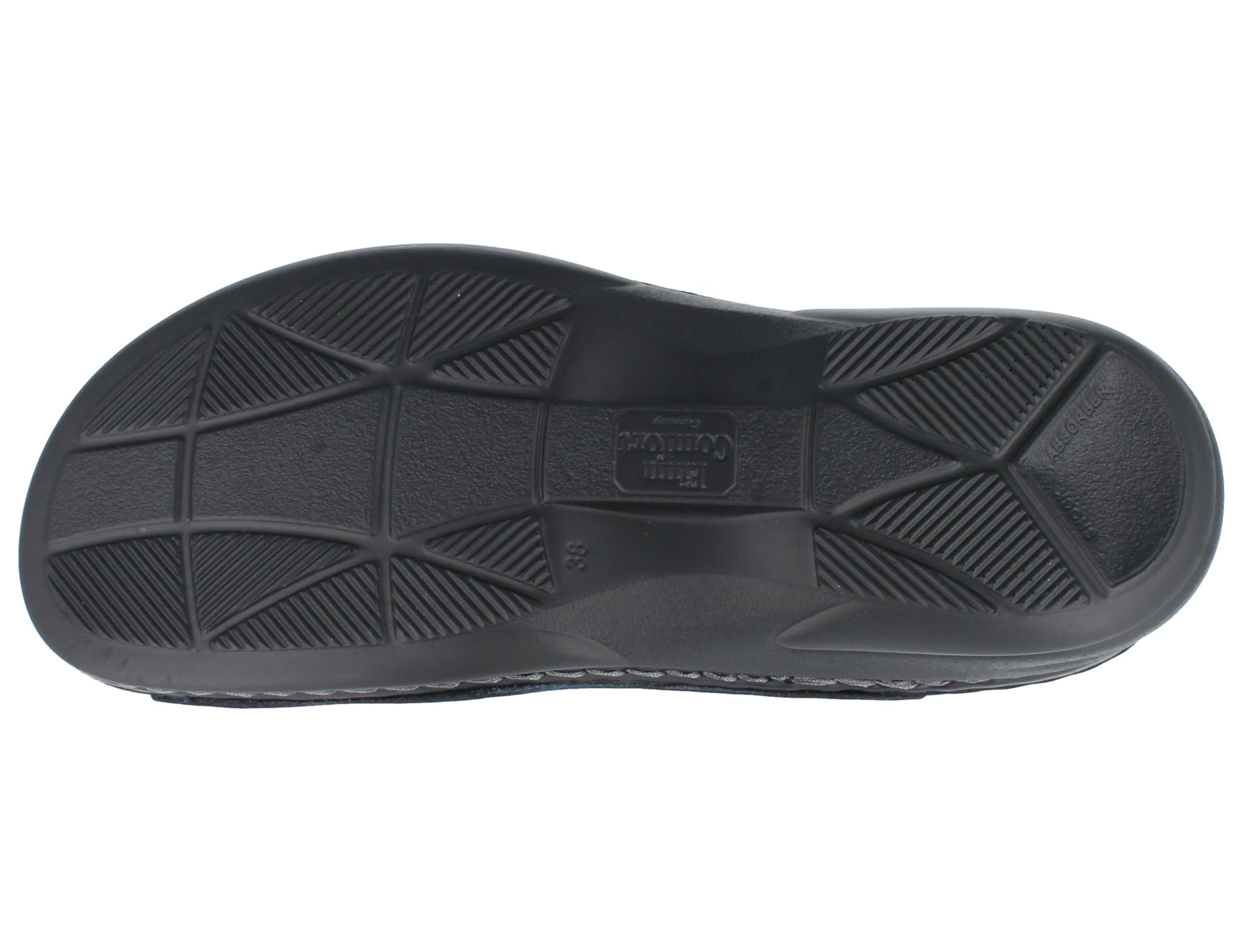 Finn Comfort FINN COMFORT Melrose Damen Pantoletten dunkelblau genarbtes Pantolette Wechselfußbett
