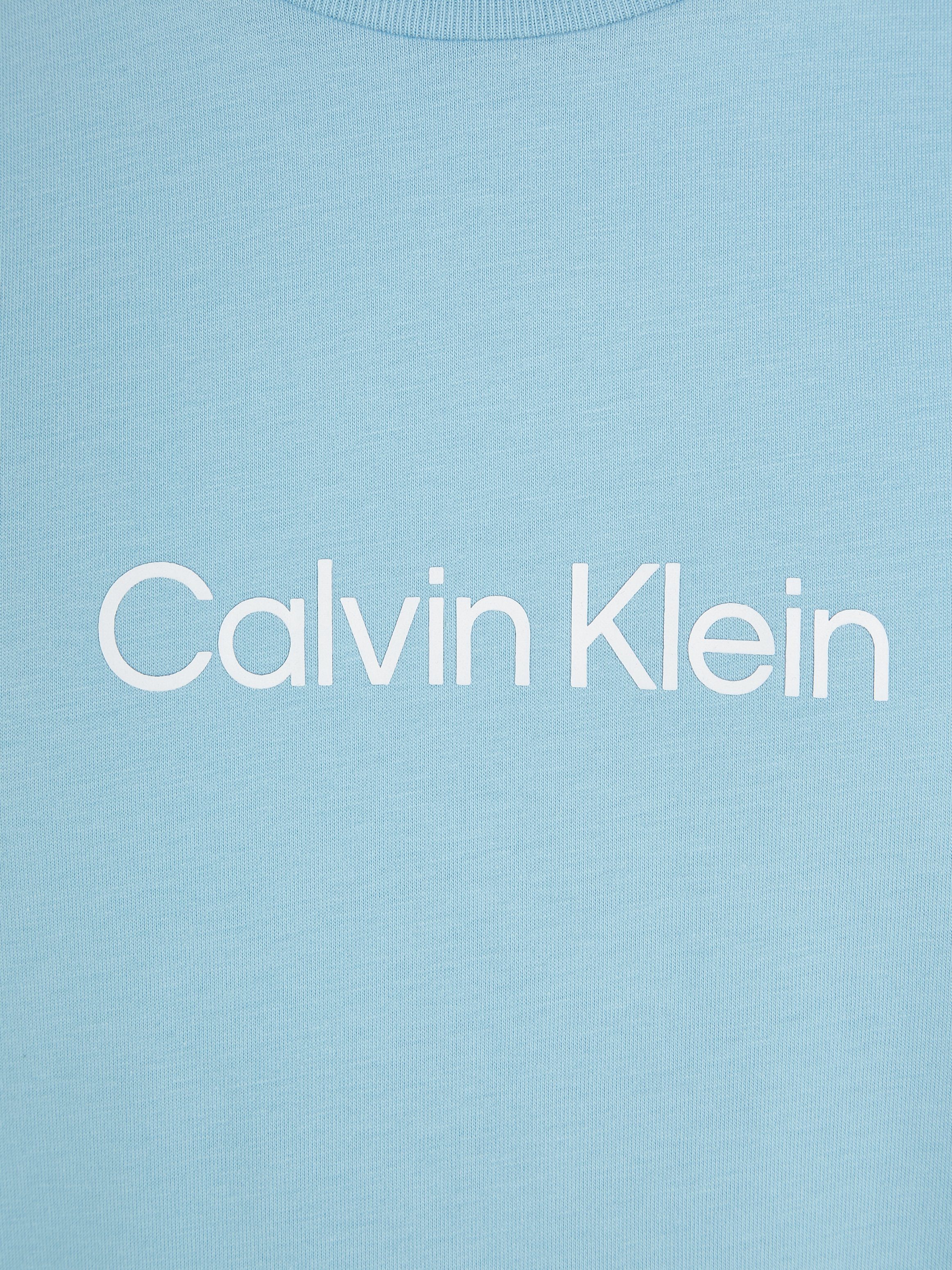 Calvin Klein T-Shirt T-SHIRT Tropic Markenlabel mit COMFORT LOGO aufgedrucktem Blue HERO