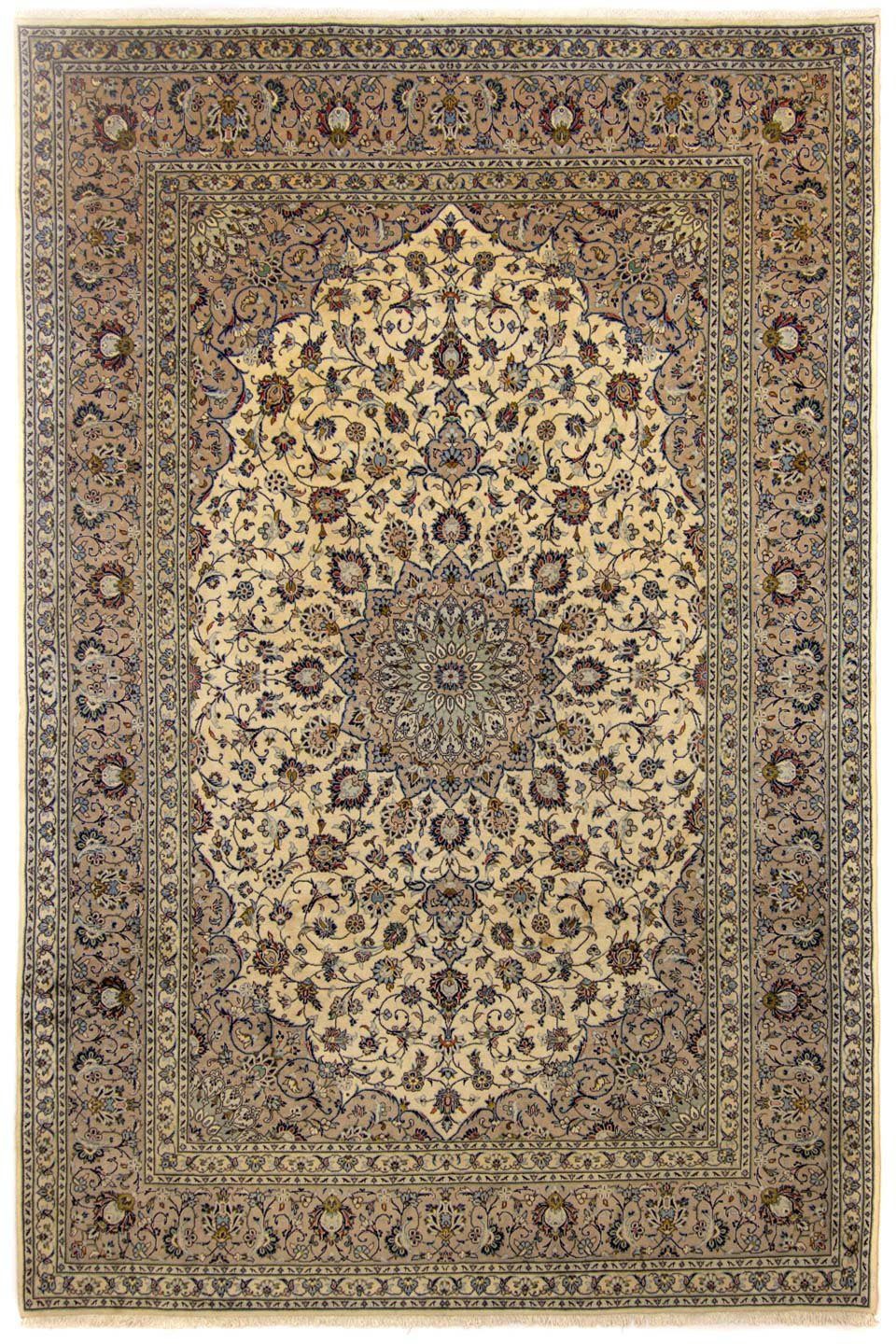 Wollteppich Keshan Medaillon Marrone chiaro 352 x 245 cm, morgenland, rechteckig, Höhe: 10 mm, Unikat mit Zertifikat