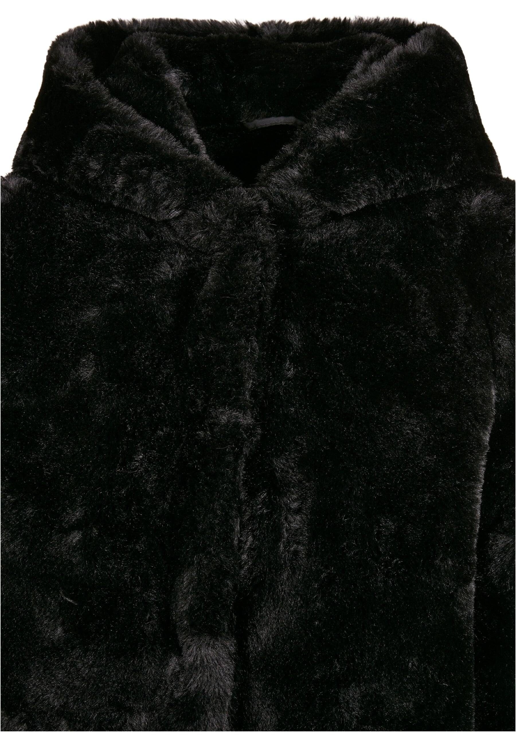 Damen Girls CLASSICS (1-St) black URBAN Winterjacke Coat Teddy Hooded
