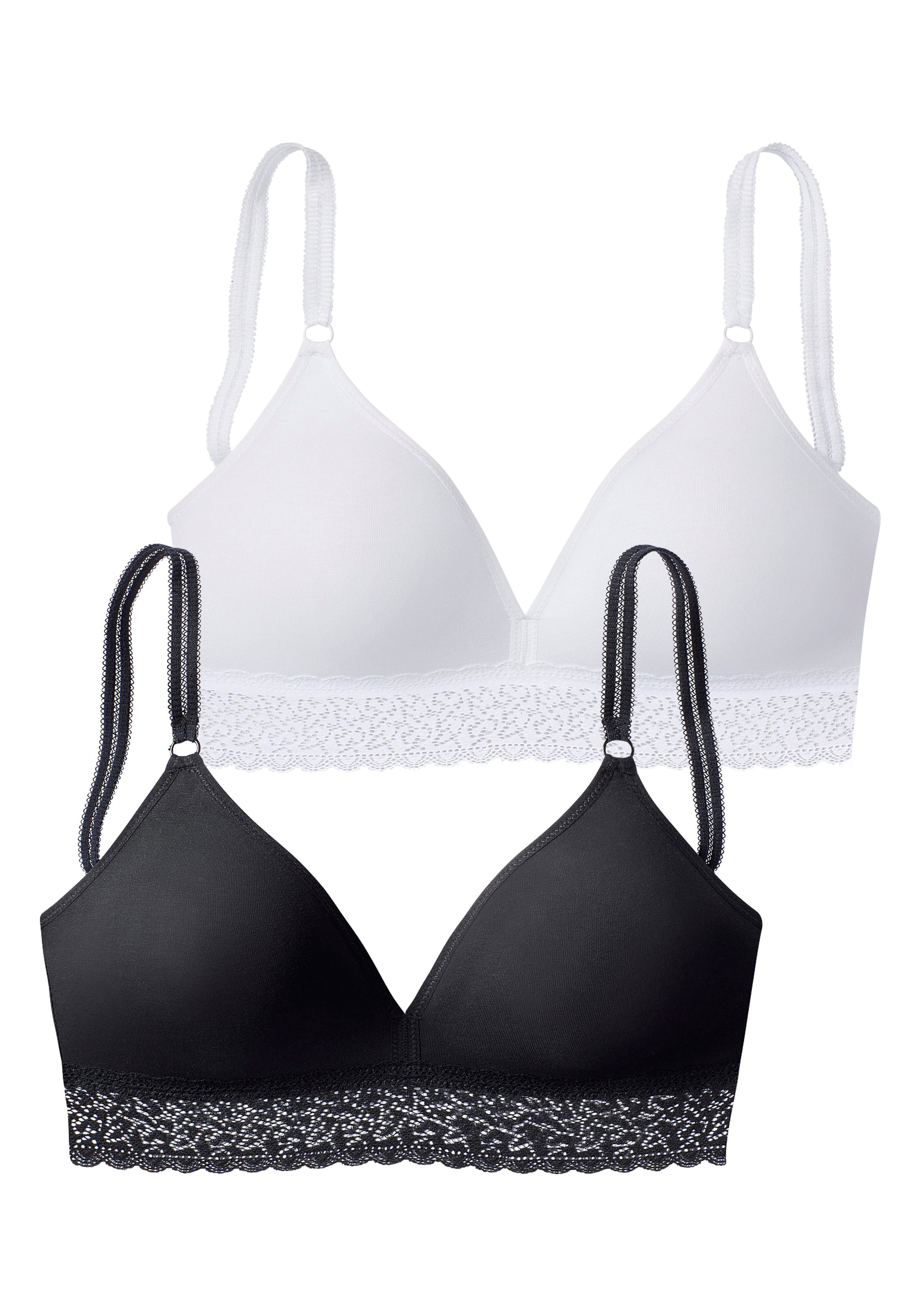 petite fleur Bralette-BH (Packung, 2 Stück) ohne Bügel im attraktiven Doppelpack