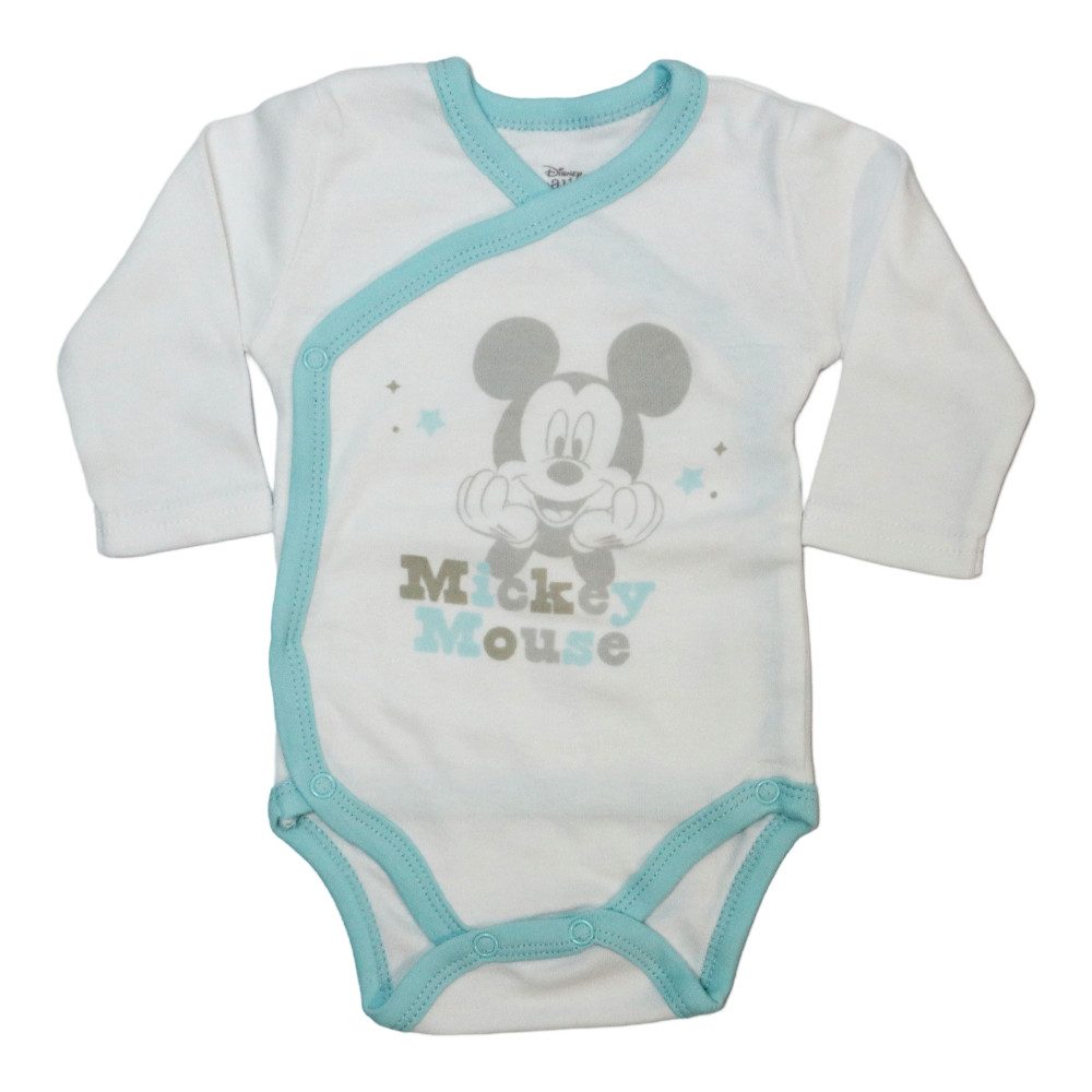 Disney Strampler Mickey Maus Baby 4 tlg Set Body Hose Lätzchen Mütze (4-tlg) Gr. 56 bis 74