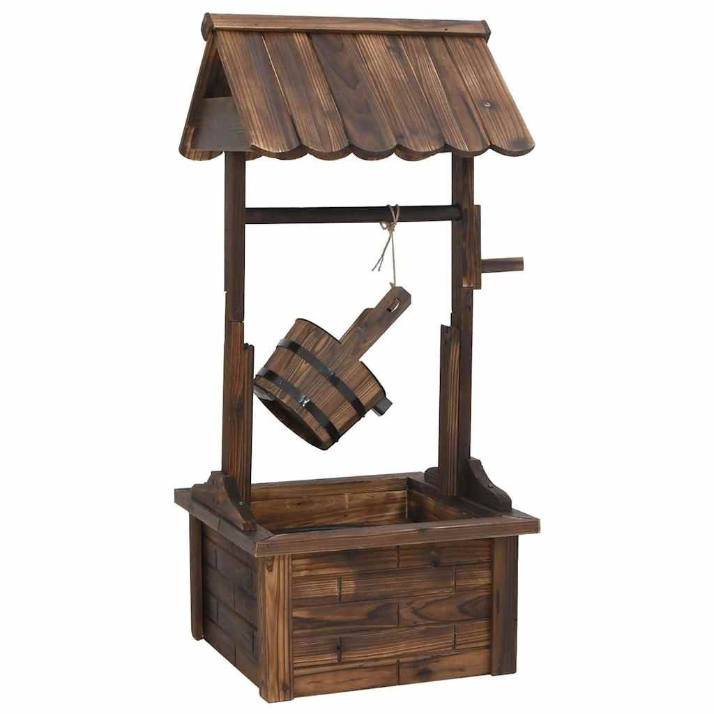 vidaXL Wasserfall Wunschbrunnen mit Pumpe 57x50x112 cm Massivholz Tanne