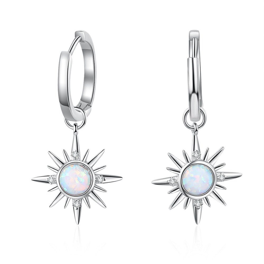 WaKuKa Ohrring-Set S925 Silber Sonnenblumen-Mondlicht-Edelstein-Ohrringe für Damen