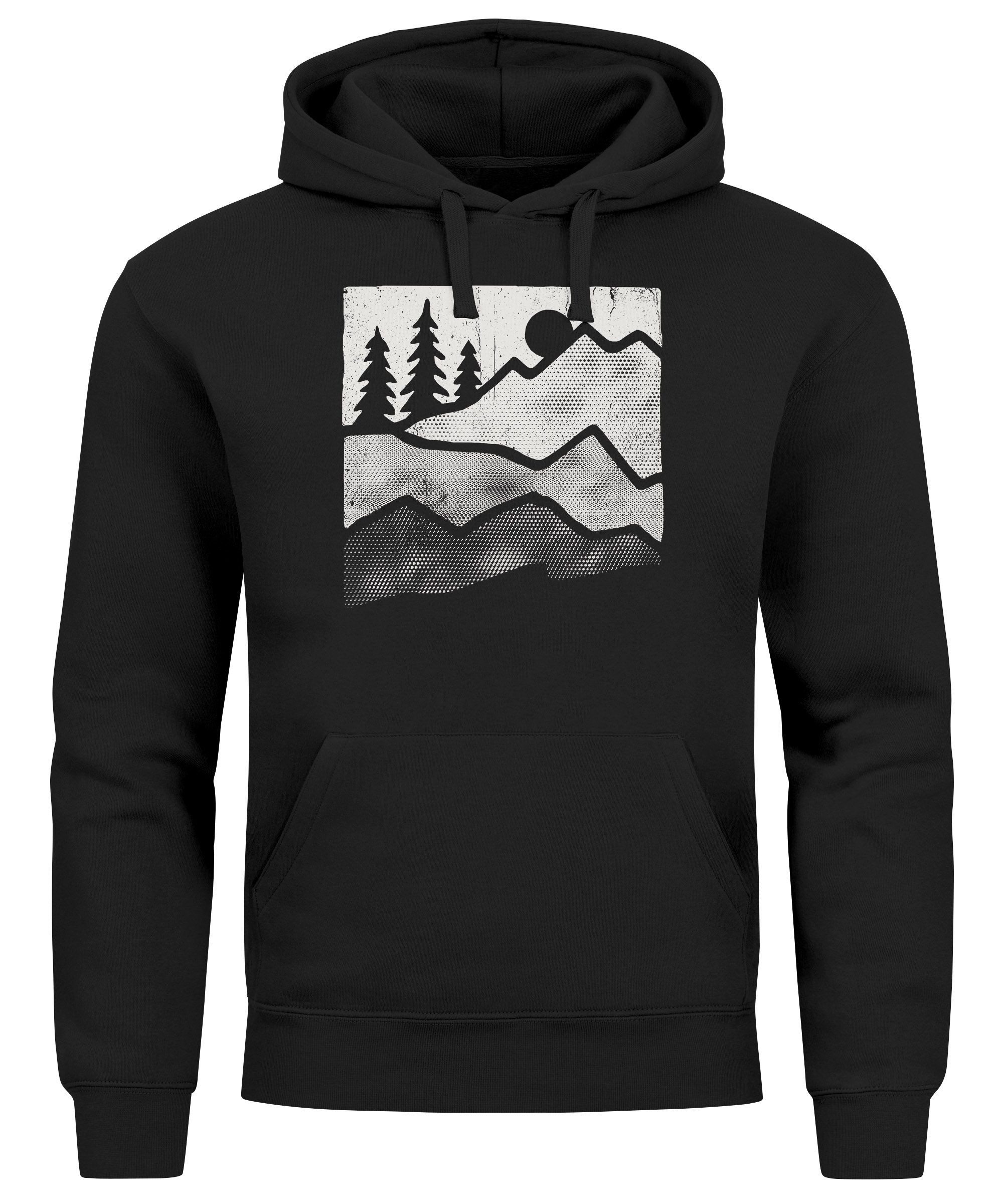 Hoodie Hoodie Herren Berge Natur Outdoor Printshirt Aufdruck Wandern Männer