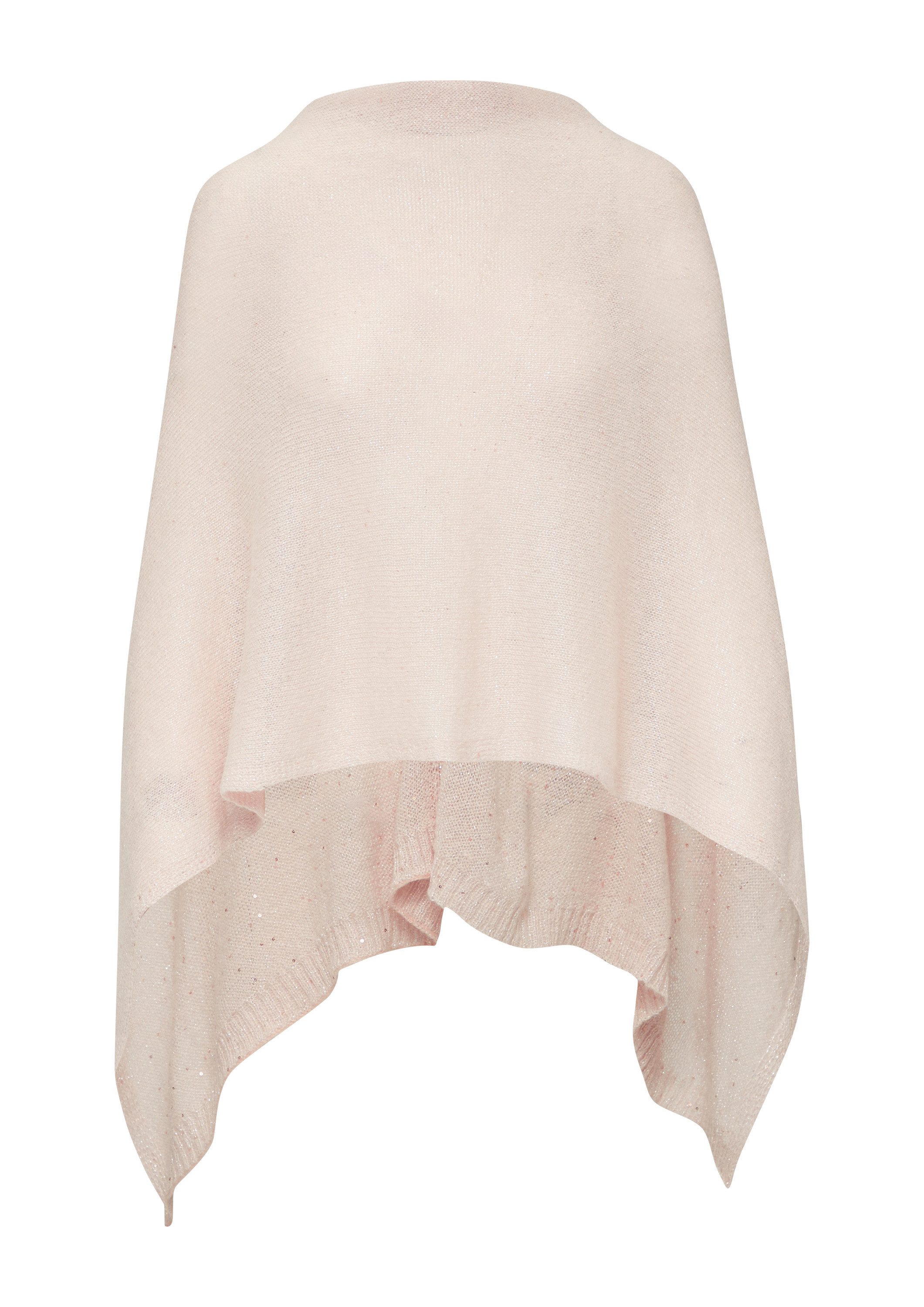 comma Poncho Indoor-Poncho Strick-Poncho mit Glitzergarn und Pailletten