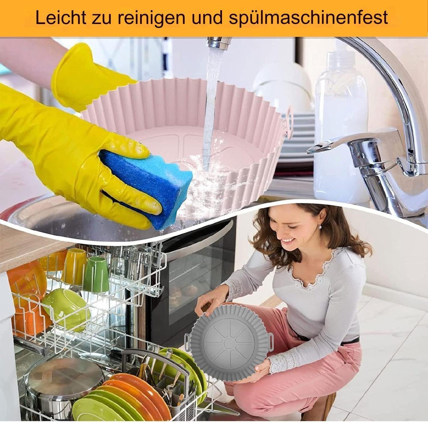 FELIXLEO Obstkuchenform Silikonform 2STK Air Fryer Silikon Backblech Wiederverwendbarer, (2-tlg) – Bild 5 von 5