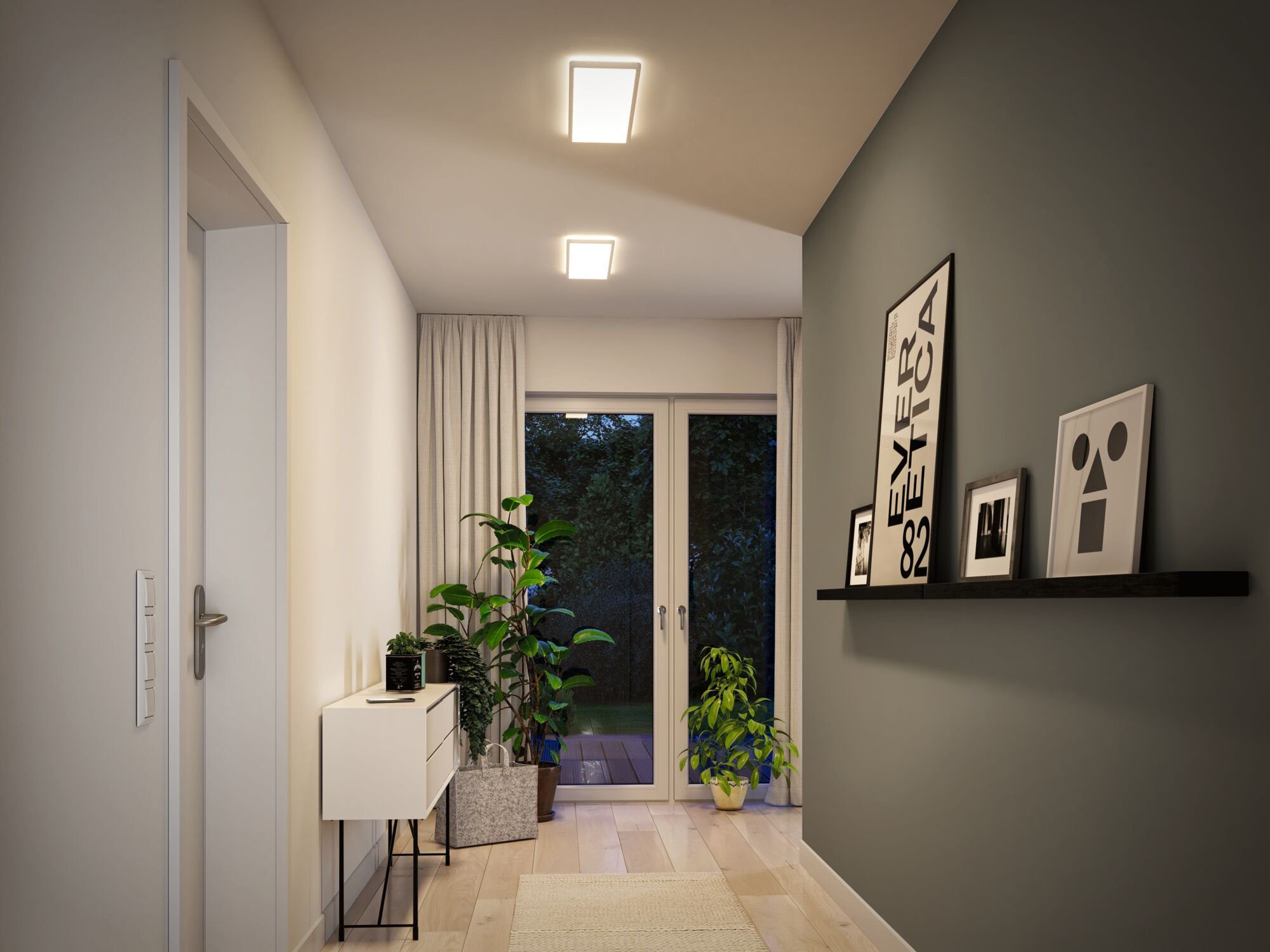 Paulmann LED Panel Atria Shine 4000K IP20 eckig, LED fest integriert, Neutralweiß, Backlight
