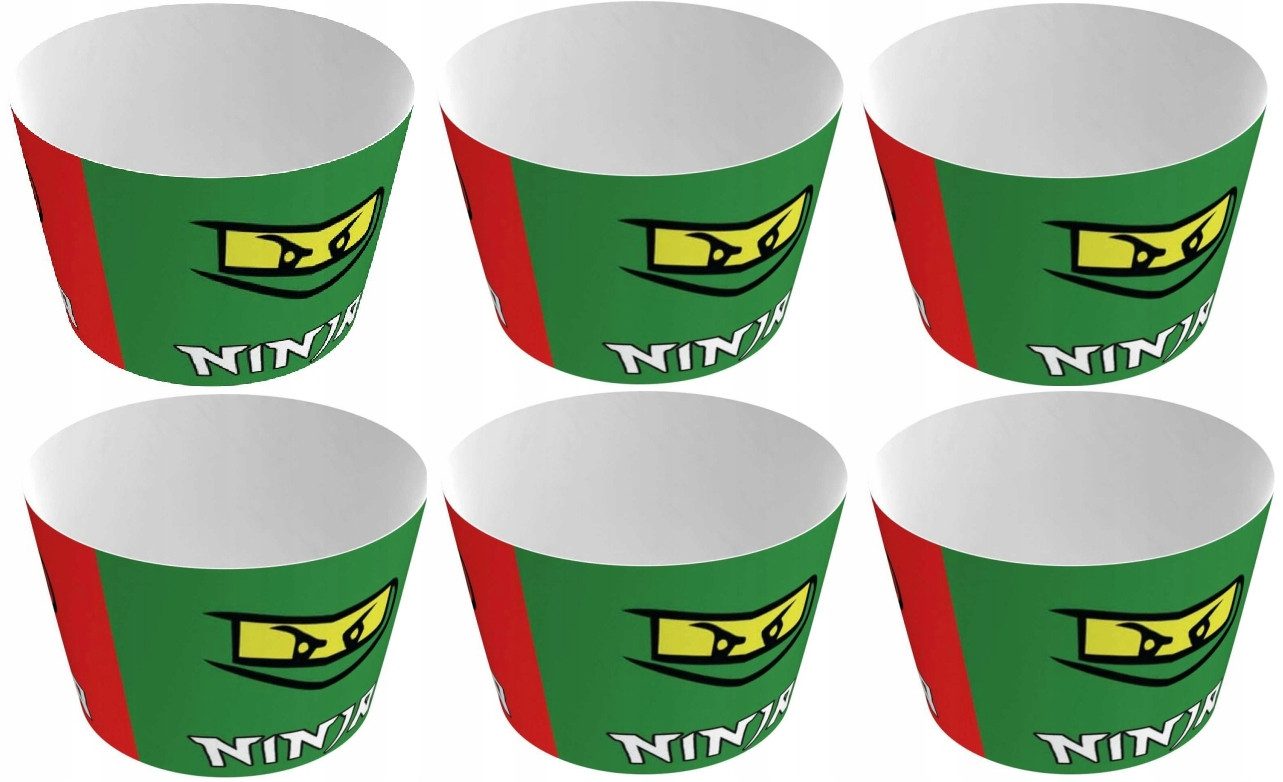 Festivalartikel Muffinform Ninjago Muffinförmchen 6er Set - Party Deko für Kindergeburtstage