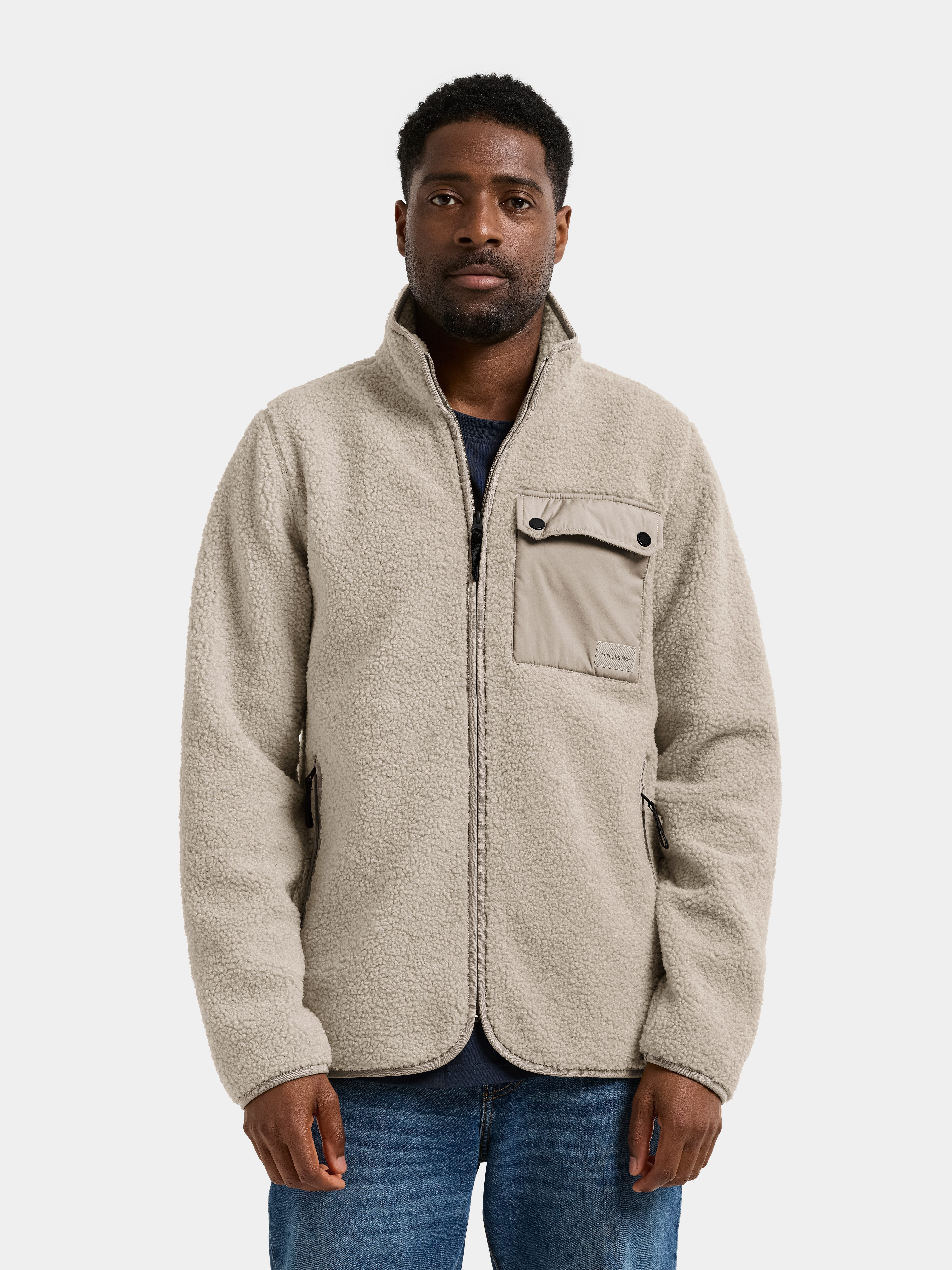 Didriksons Fleecejacke Herren Pile Teddy PETER mit Taschen
