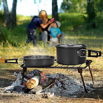 DOPWii Topf-Set Outdoor-Camping-Topf-Set, faltbarer Picknick-Grilltopf, geeignet für 2–3 Personen