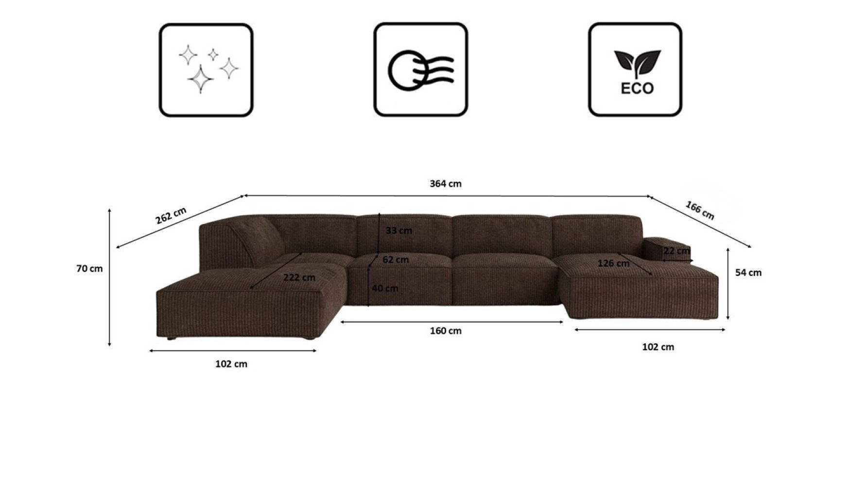 Kaiser Möbel Ecksofa Ecksofa Cursal V – großes modulares Design für Stil und Komfort, Einzelsofa – Bild 3 von 5