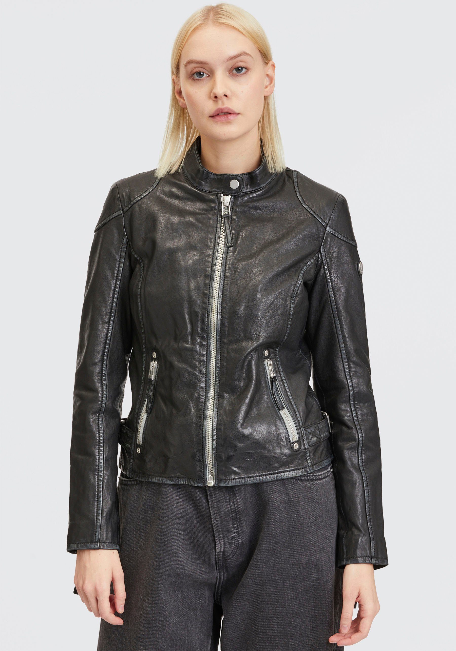Mauritius Lederjacke GWFaiza mit Patch-Design am günstig online kaufen