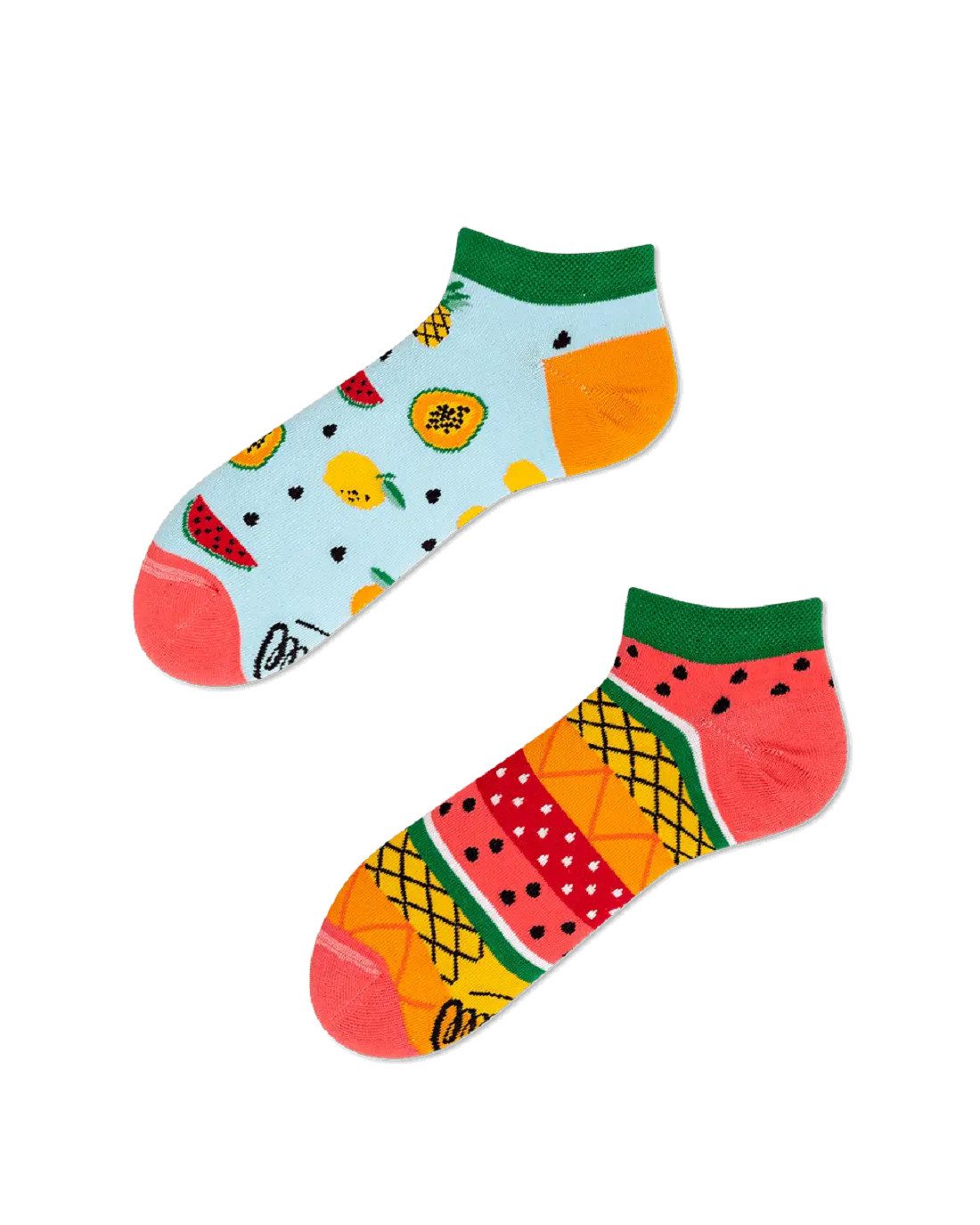 Many Mornings Sneakersocken Many Mornings Sneaker Tutti Frutti (1 Paar, 1-Paar, 1 Paar) immer ein dismatching Paar