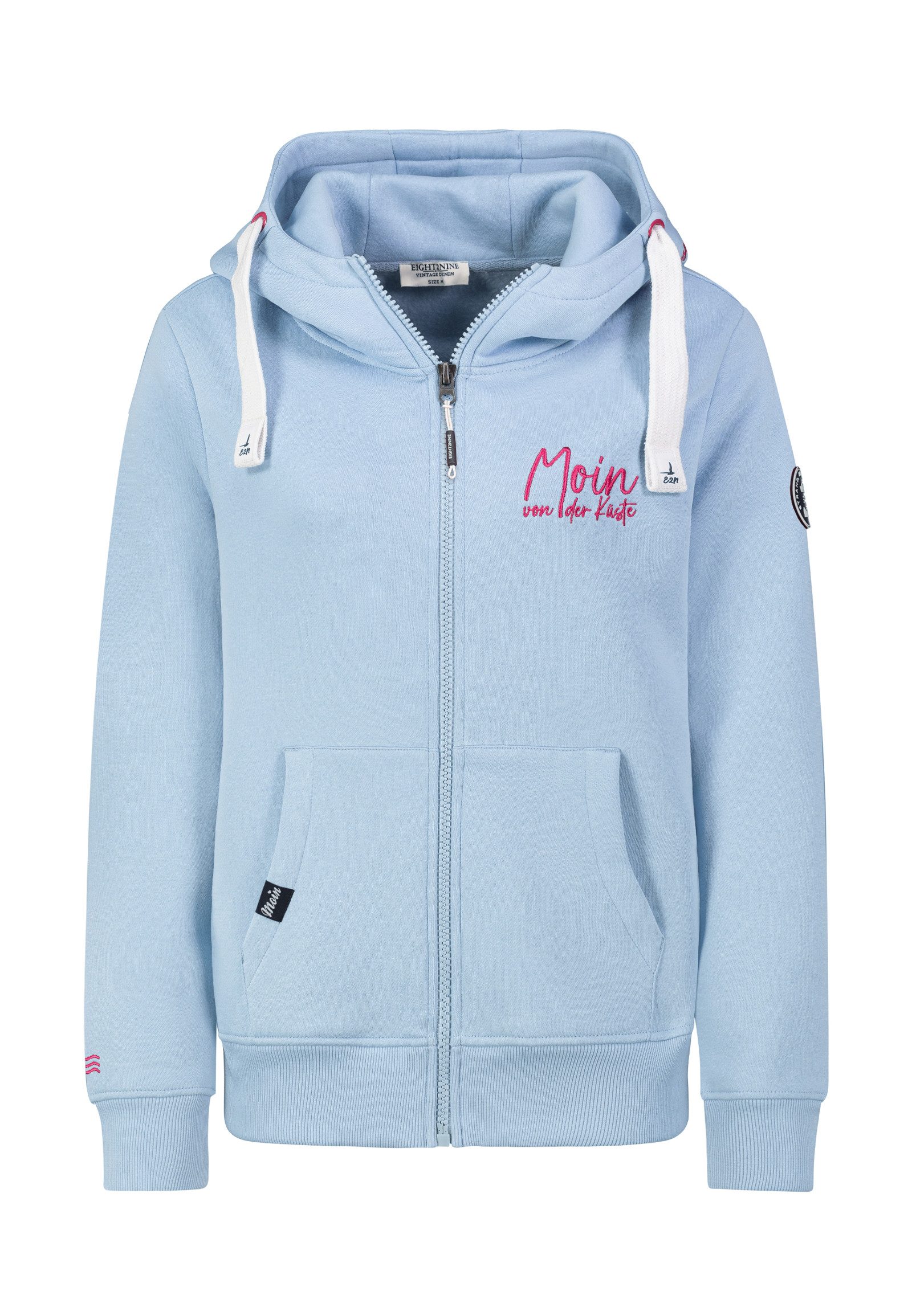 Eight2Nine Kapuzensweatjacke Damen Jacke mit mit Moin Bestickung Hoodie, Ka günstig online kaufen