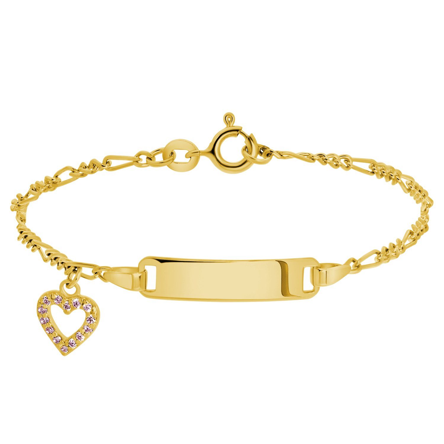 LUCARDI Armband mit Gravur Armband - 925 Silber - Gold - Zirkonia - Kinder