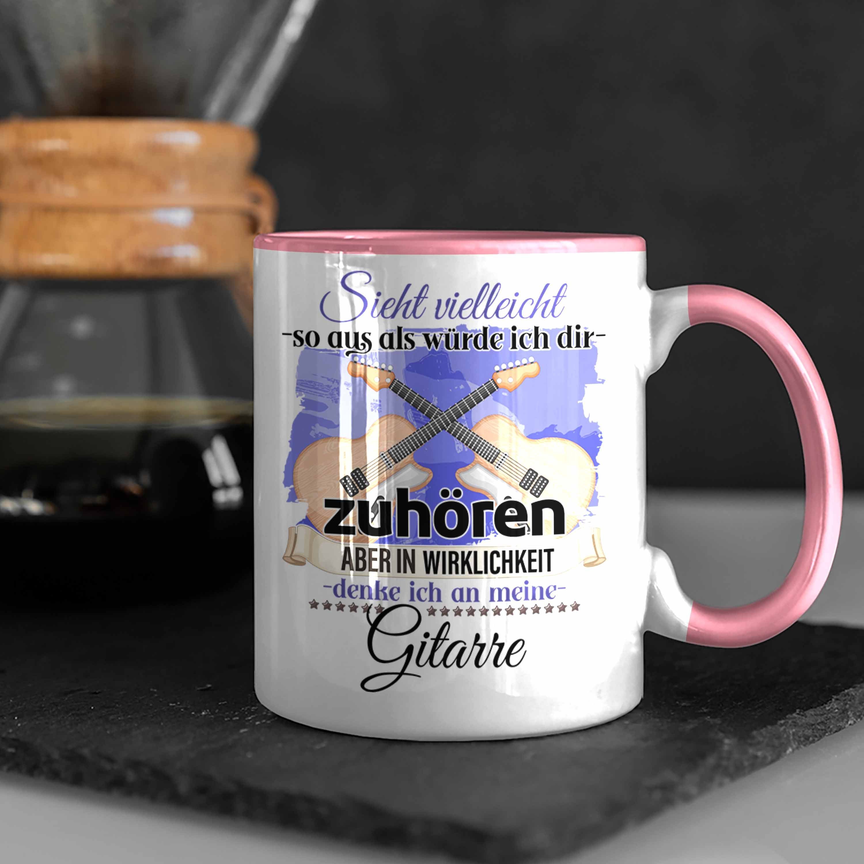 Gesche Tasse Gitarren-Spieler Geschenk Gitarren Rosa Liebhaber Trendation Trendation Tasse -