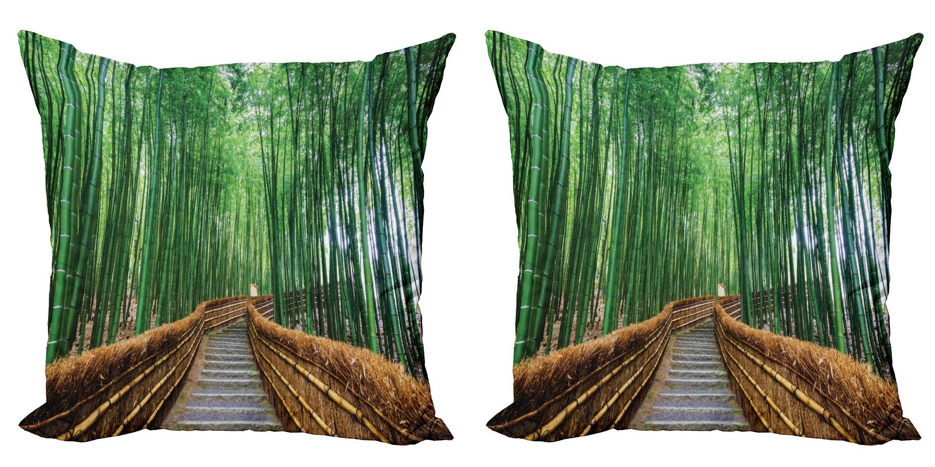 Kissenbezüge Modern Accent Doppelseitiger Digitaldruck, Abakuhaus (2 Stück), Urwald Tropical exotische Landschaft