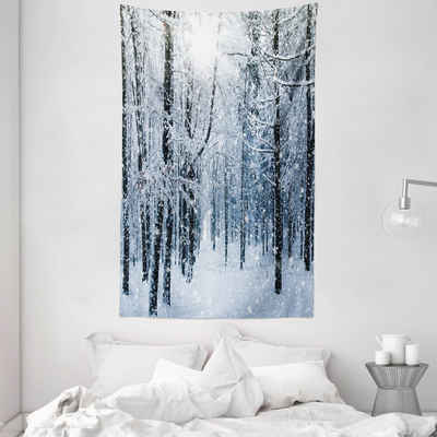 Wandteppich aus Weiches Mikrofaser Stoff Für das Wohn und Schlafzimmer, Abakuhaus, rechteckig, Winter Schnee bedeckter Wald