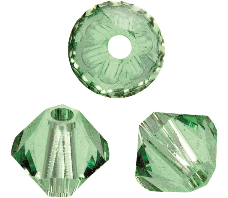 Glorex Bastelperlen Glorex Schliffspitz Perlen 4 mm 25 Stück peridot