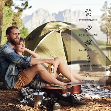 MSports® Igluzelt Campingzelt Ultraleicht Zelt für 3 Personen Würfelzelt Wasserdicht Winddicht Kuppelzelt Zelt